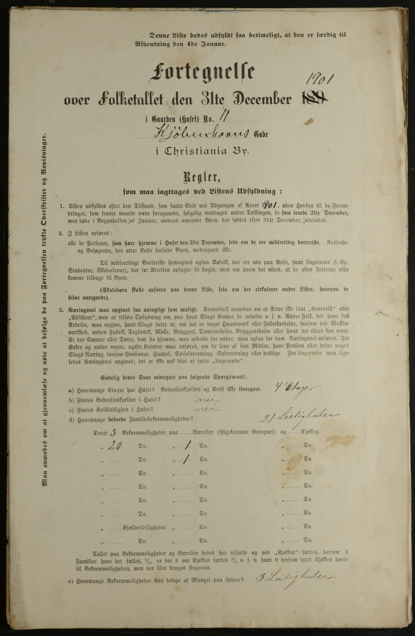 OBA, Municipal Census 1901 for Kristiania, 1901, p. 8492