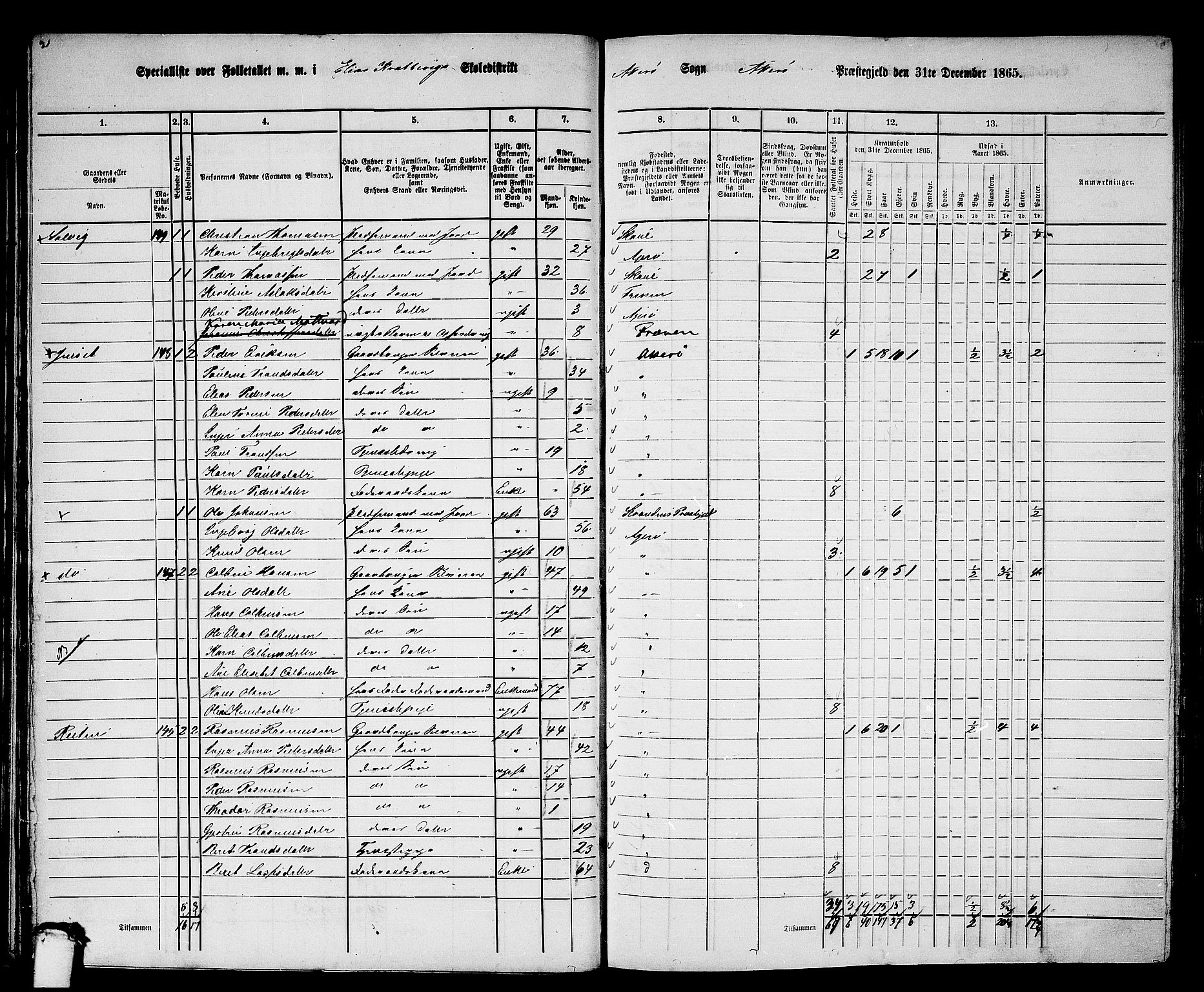 RA, 1865 census for Aukra, 1865, p. 46