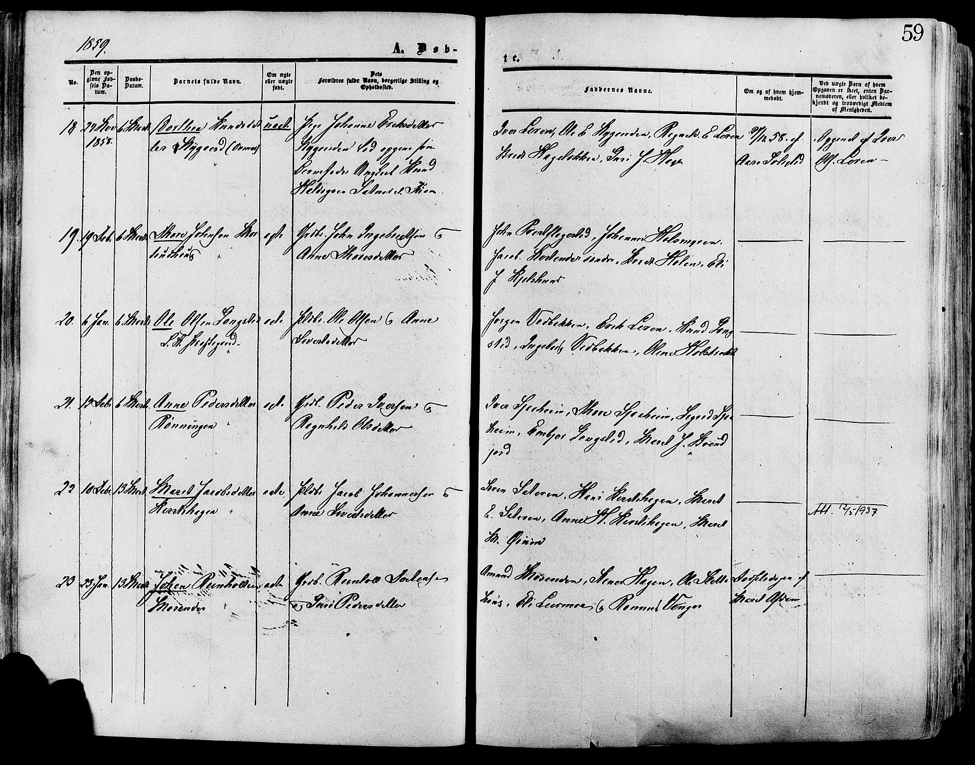 Lesja prestekontor, SAH/PREST-068/H/Ha/Haa/L0008: Parish register (official) no. 8, 1854-1880, p. 59