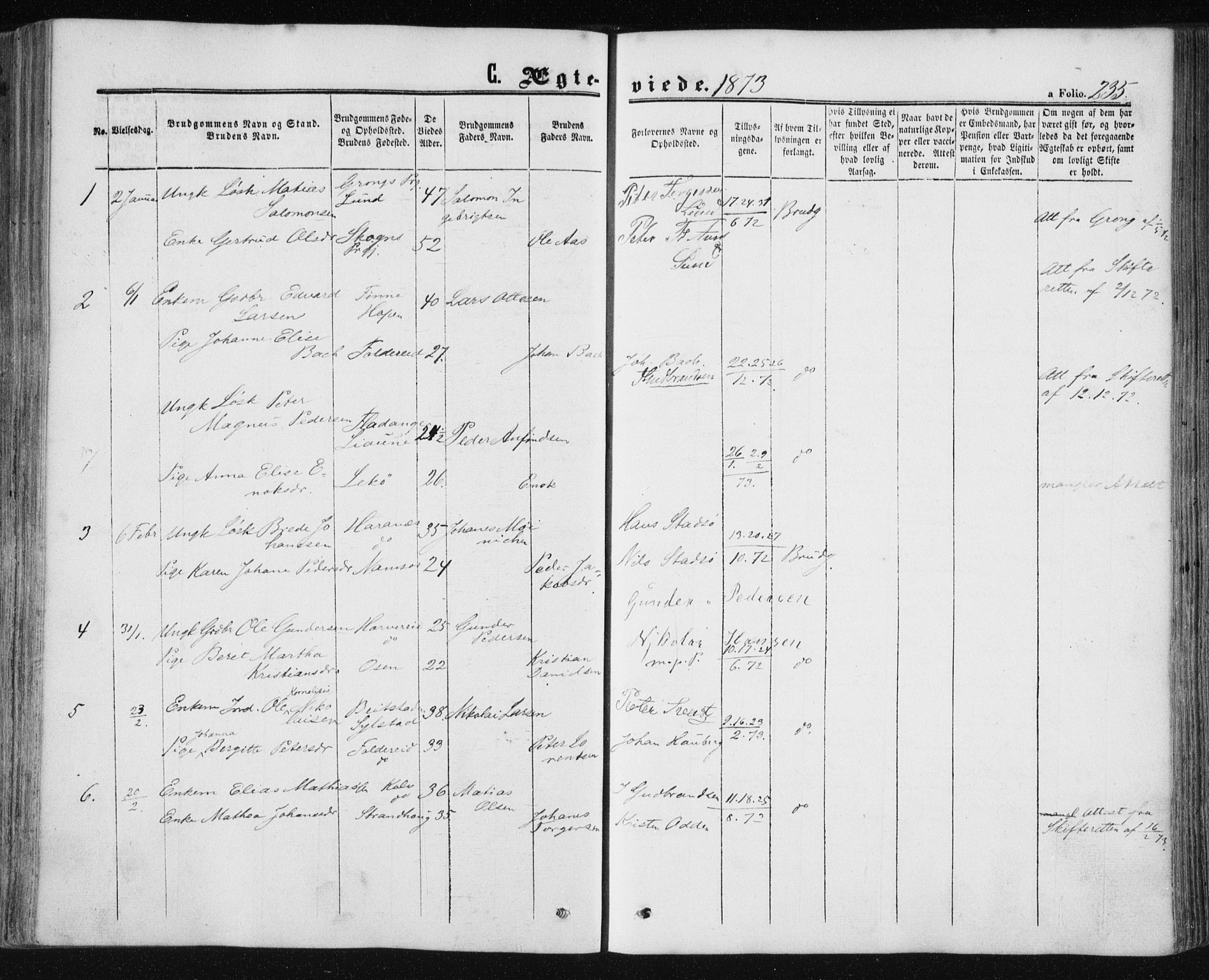 Ministerialprotokoller, klokkerbøker og fødselsregistre - Nord-Trøndelag, SAT/A-1458/780/L0641: Parish register (official) no. 780A06, 1857-1874, p. 235
