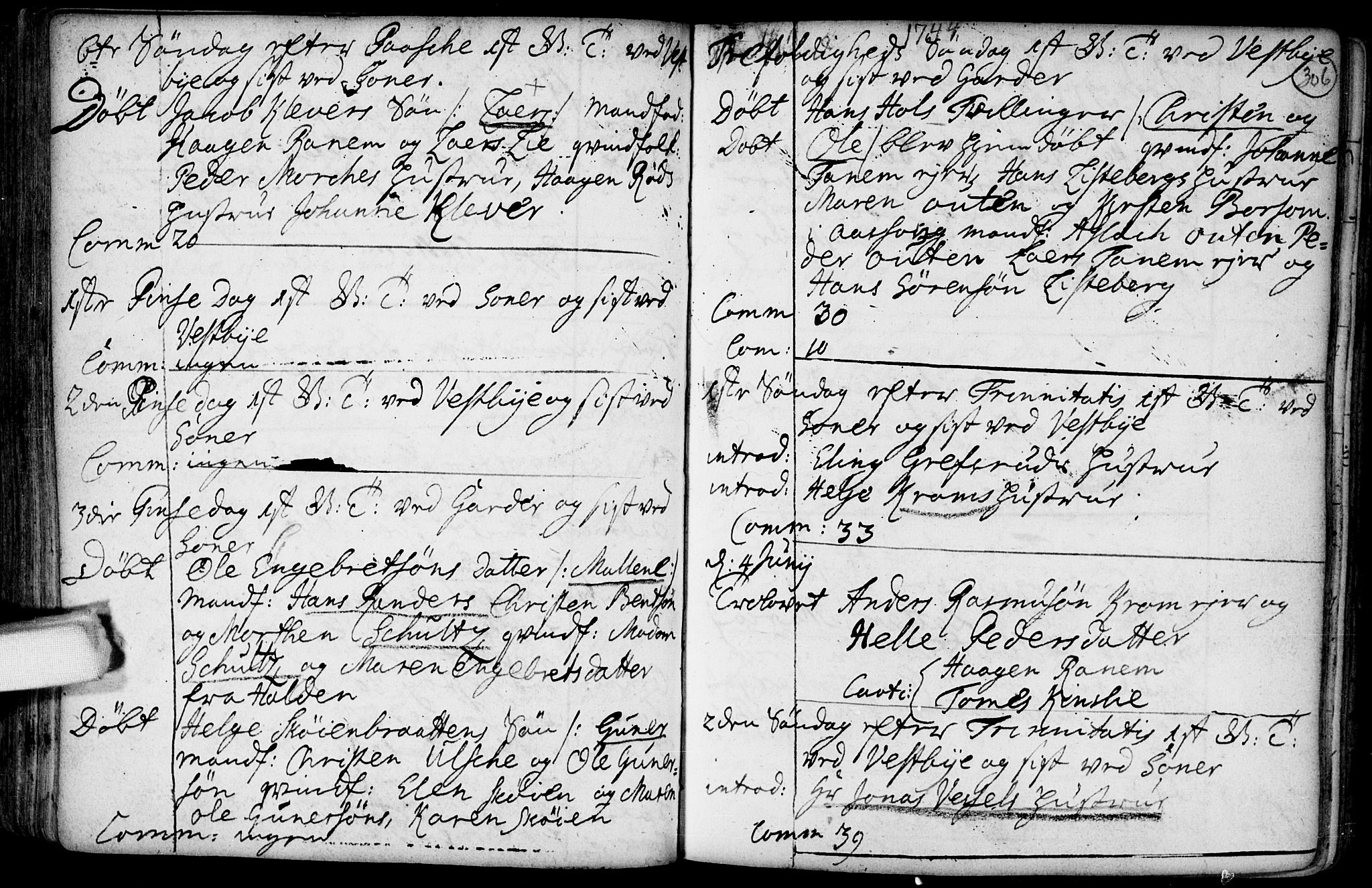 Vestby prestekontor Kirkebøker, AV/SAO-A-10893/F/Fa/L0001.b: Parish register (official) no. I 1B, 1714-1759, p. 306