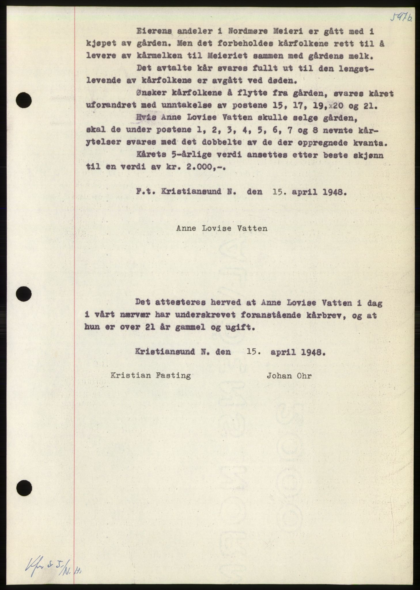 Nordmøre sorenskriveri, AV/SAT-A-4132/1/2/2Ca: Mortgage book no. B98, 1948-1948, Diary no: : 861/1948