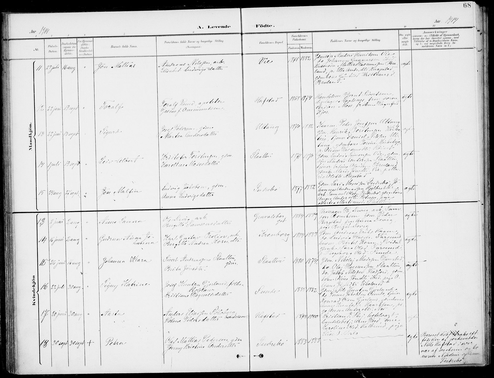 Førde sokneprestembete, SAB/A-79901/H/Haa/Haab/L0002: Parish register (official) no. B  2, 1899-1920, p. 68