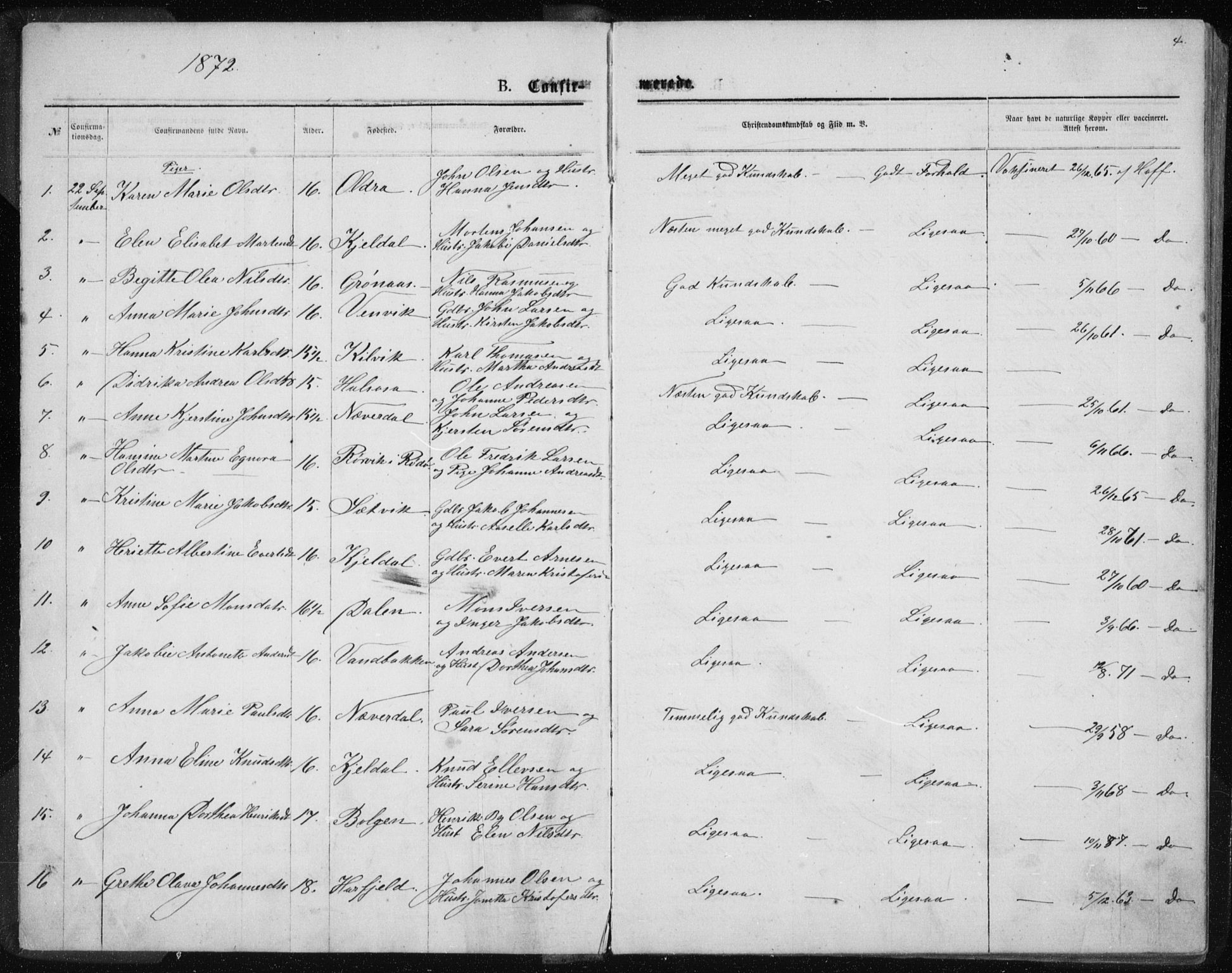 Ministerialprotokoller, klokkerbøker og fødselsregistre - Nordland, AV/SAT-A-1459/843/L0635: Parish register (copy) no. 843C04, 1872-1887, p. 4