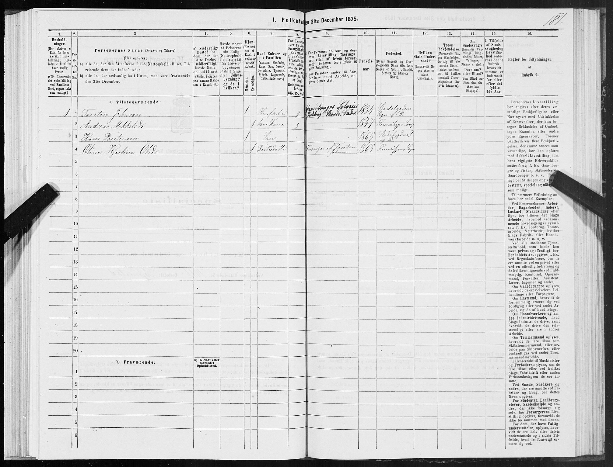 SAT, 1875 census for 1625P Stadsbygd, 1875, p. 6181