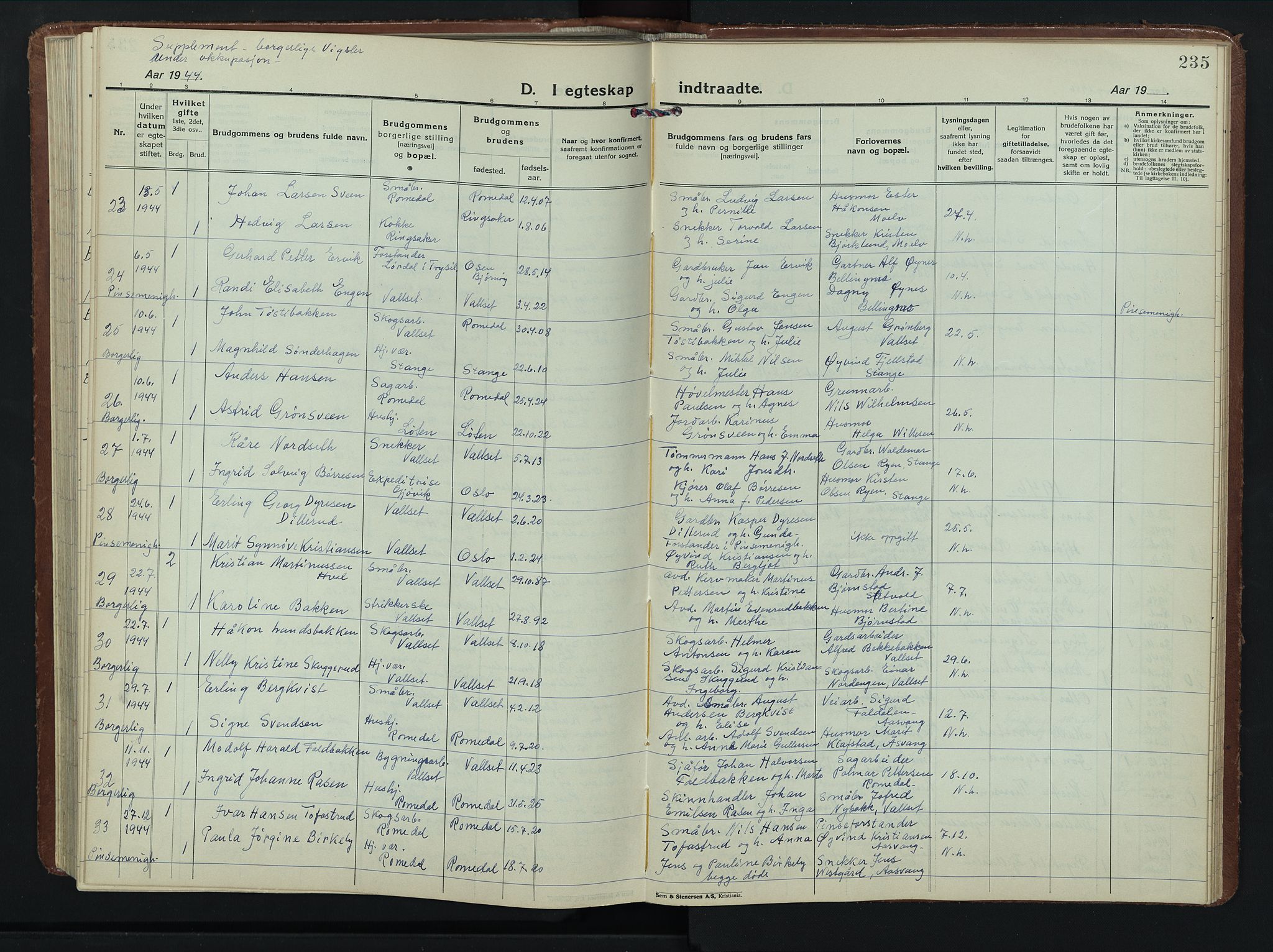 Romedal prestekontor, AV/SAH-PREST-004/L/L0015: Parish register (copy) no. 15, 1923-1949, p. 235