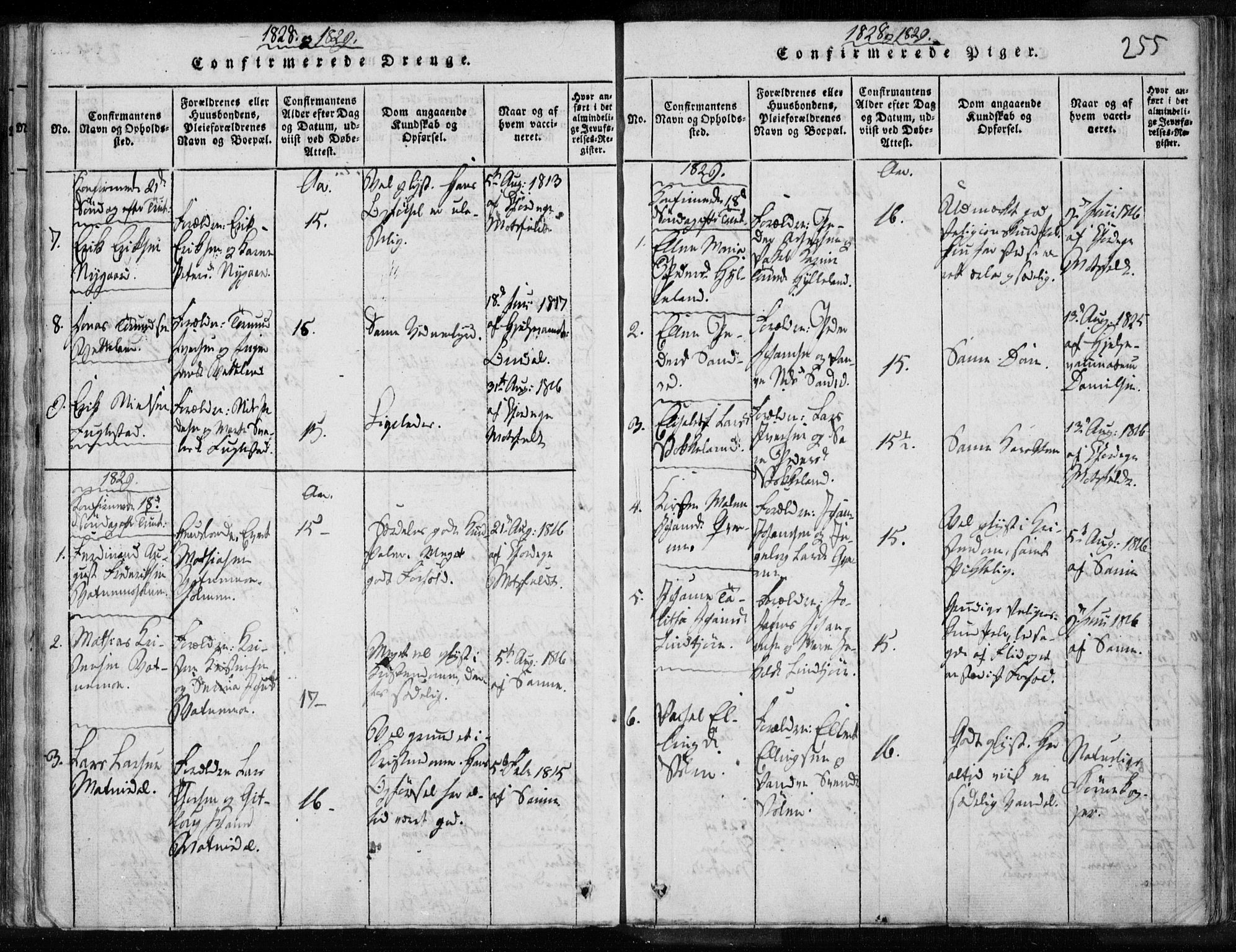 Eigersund sokneprestkontor, AV/SAST-A-101807/S08/L0008: Parish register (official) no. A 8, 1816-1847, p. 255