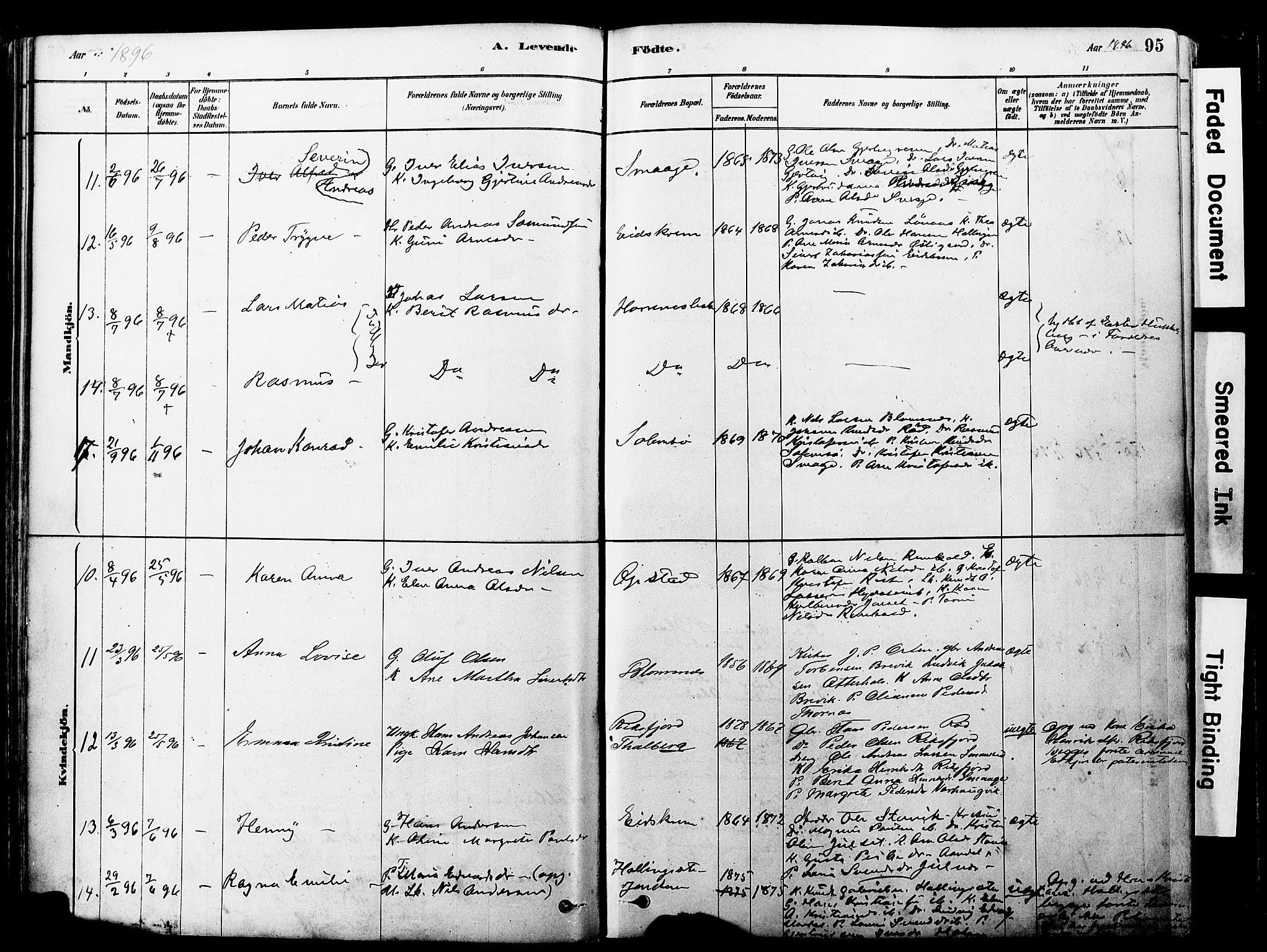 Ministerialprotokoller, klokkerbøker og fødselsregistre - Møre og Romsdal, AV/SAT-A-1454/560/L0721: Parish register (official) no. 560A05, 1878-1917, p. 95