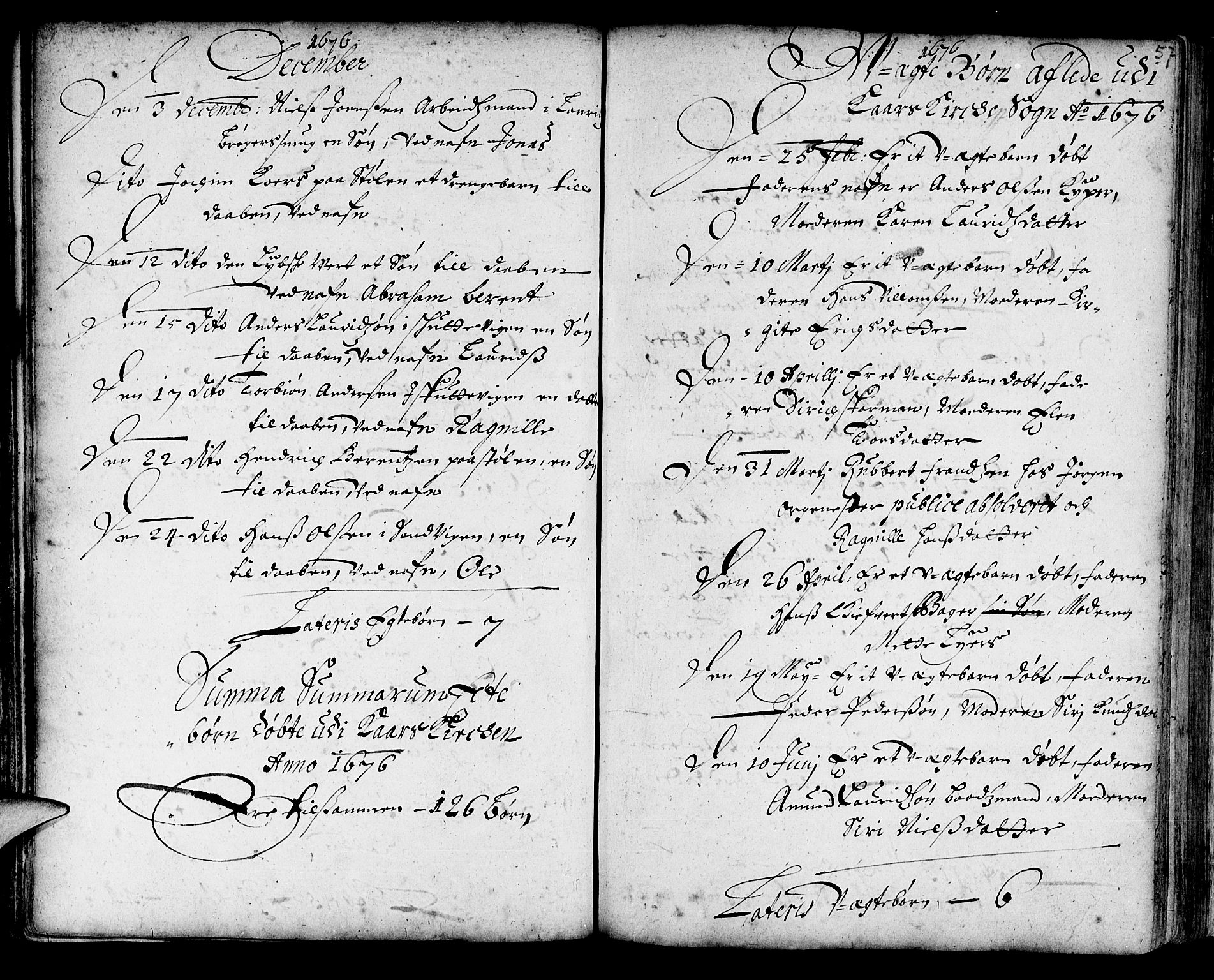 Korskirken sokneprestembete, SAB/A-76101/H/Haa/L0001: Parish register (official) no. A 1, 1674-1688, p. 57