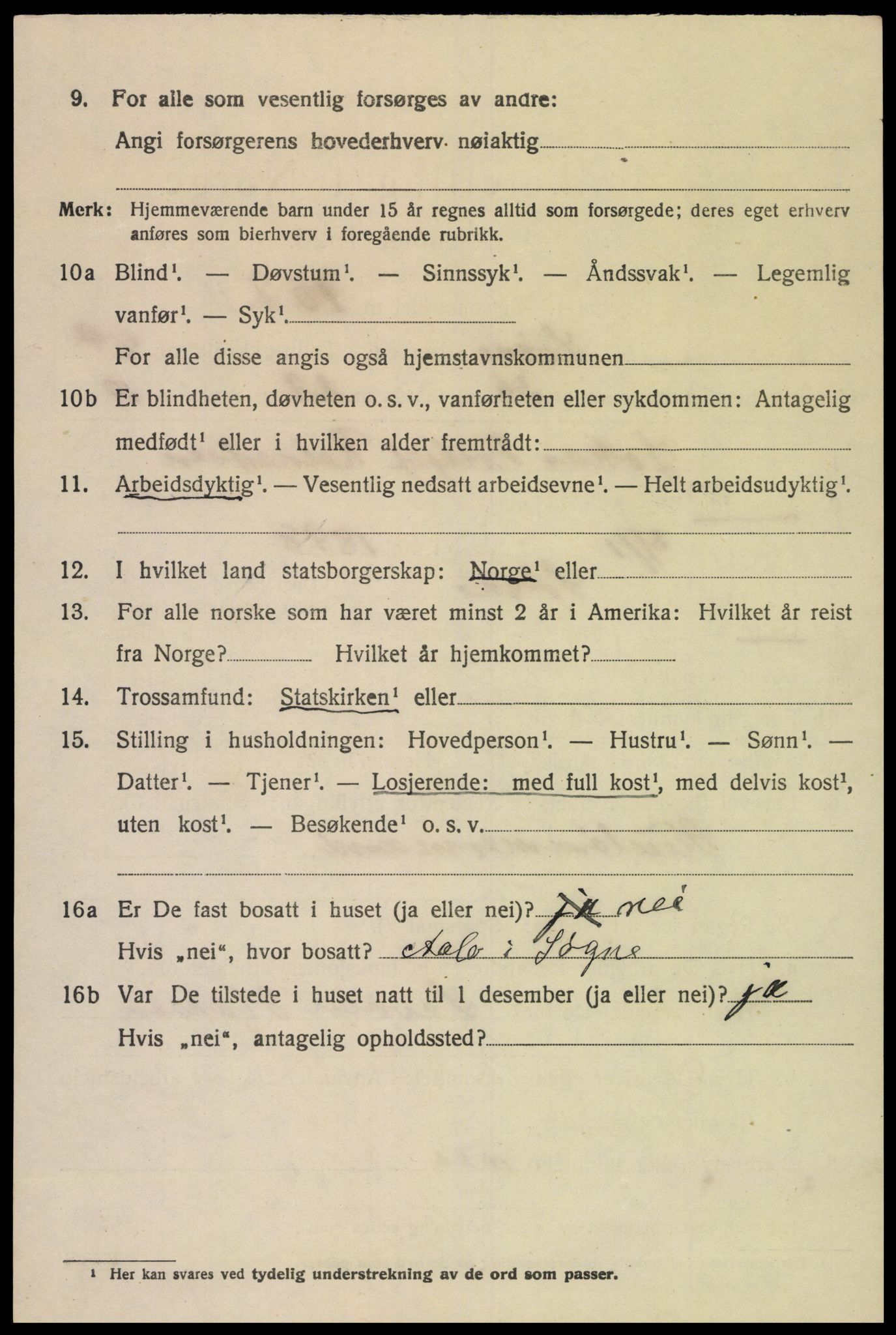 SAK, 1920 census for Søgne, 1920, p. 4394