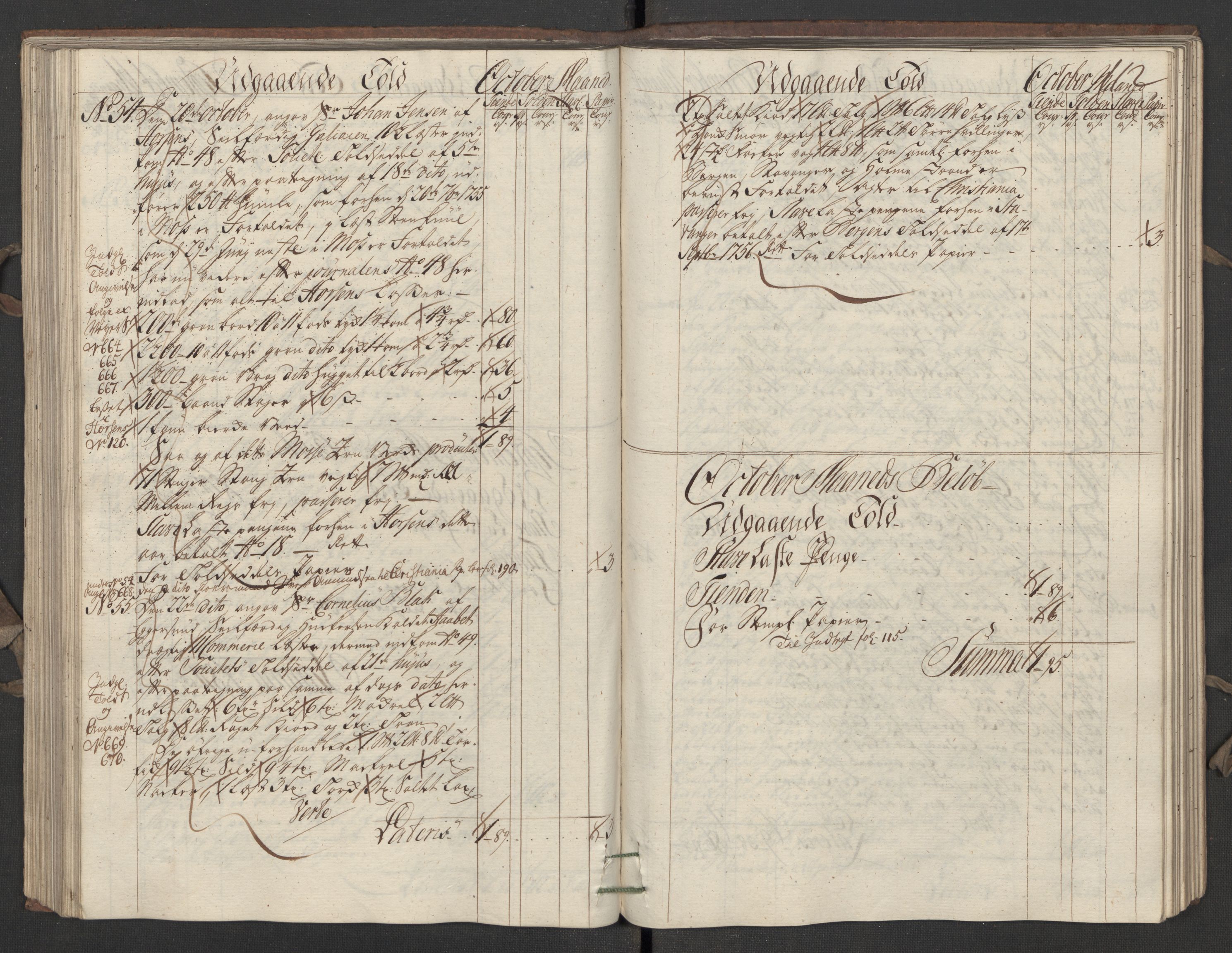 Generaltollkammeret, tollregnskaper, AV/RA-EA-5490/R05/L0027/0001: Tollregnskaper Moss, Son, Krokstad / Utgående hovedtollbok, 1756, p. 111b-112a