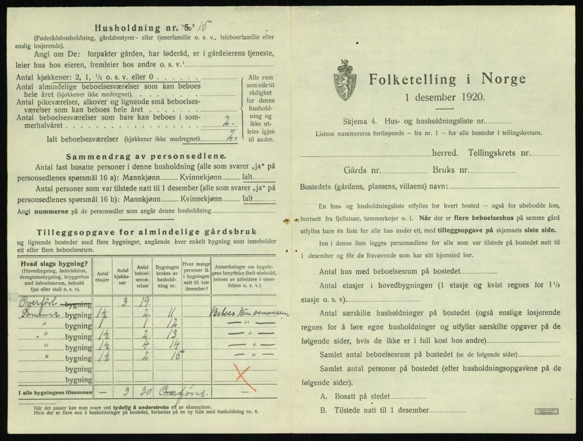 SAT, 1920 census for Bremsnes, 1920, p. 327