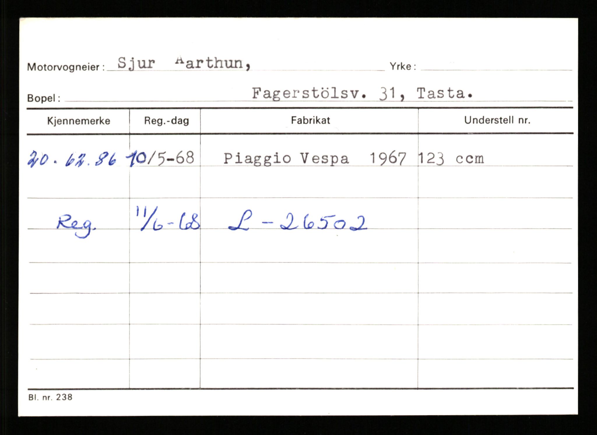 Stavanger trafikkstasjon, AV/SAST-A-101942/0/G/L0010: Registreringsnummer: 130000 - 239953, 1930-1971, p. 2367