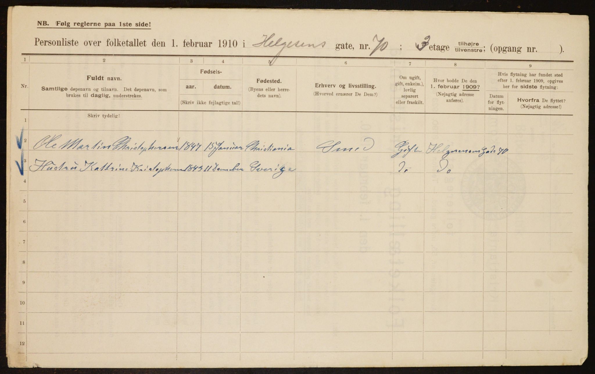 OBA, Municipal Census 1910 for Kristiania, 1910, p. 37788