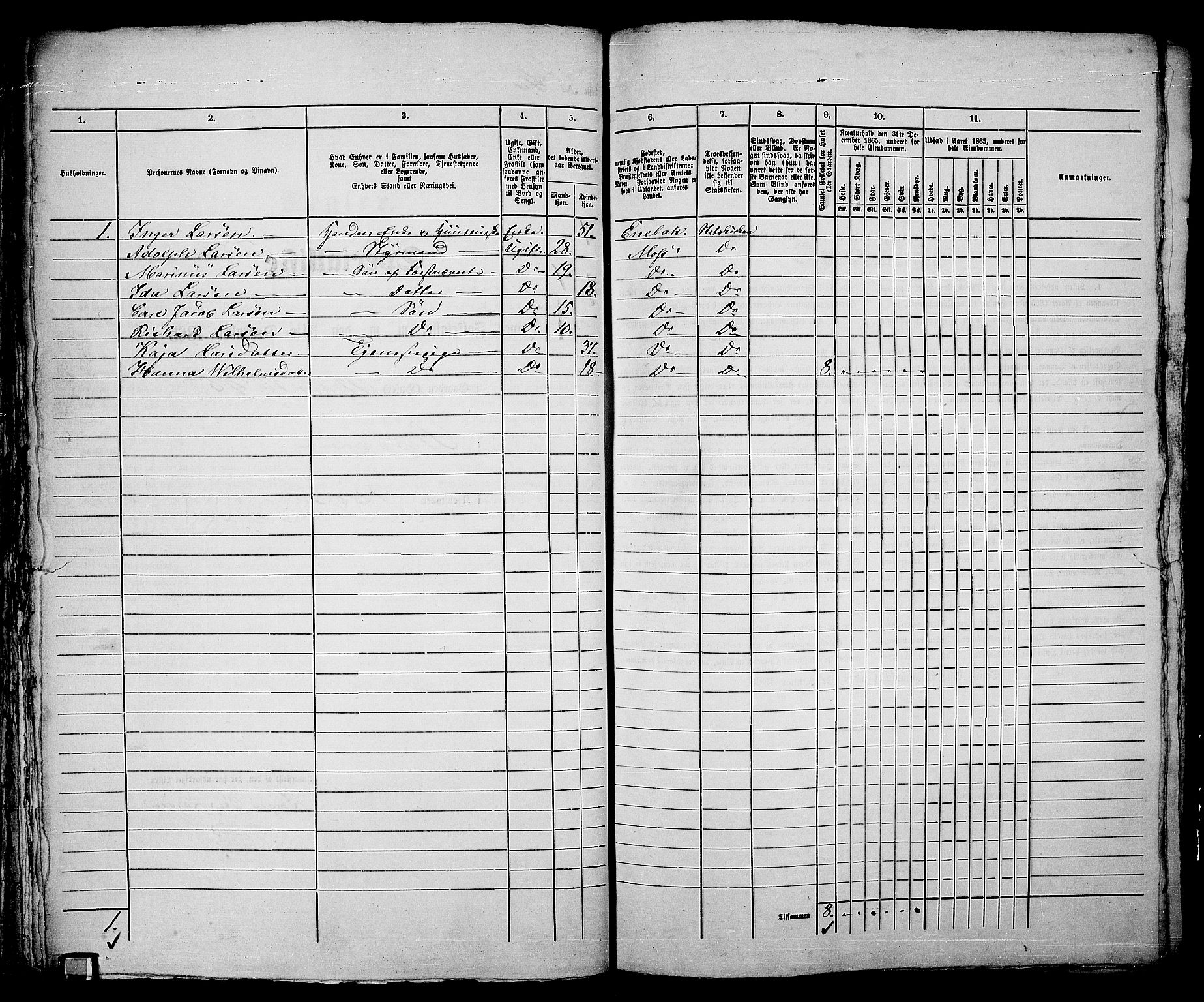 RA, 1865 census for Moss/Moss, 1865, p. 87