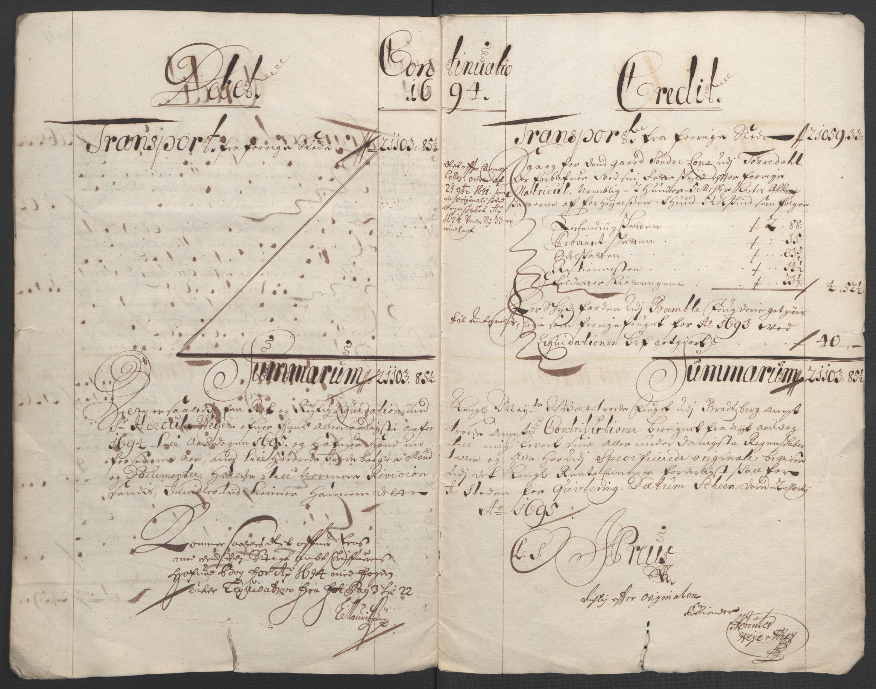 Rentekammeret inntil 1814, Reviderte regnskaper, Fogderegnskap, AV/RA-EA-4092/R36/L2092: Fogderegnskap Øvre og Nedre Telemark og Bamble, 1694, p. 13