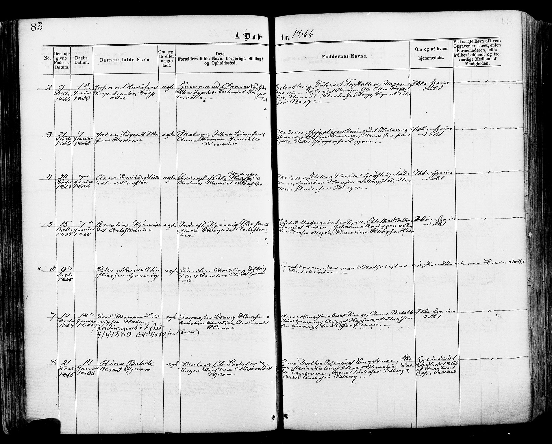 Onsøy prestekontor Kirkebøker, AV/SAO-A-10914/F/Fa/L0004: Parish register (official) no. I 4, 1861-1877, p. 83