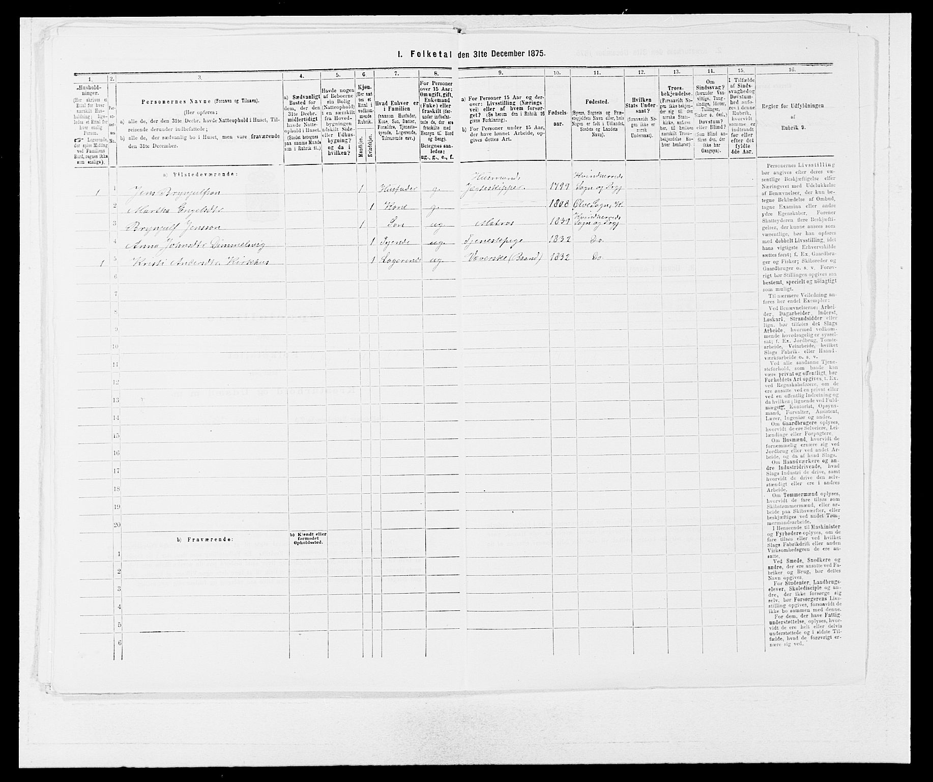 SAB, 1875 census for 1224P Kvinnherad, 1875, p. 368