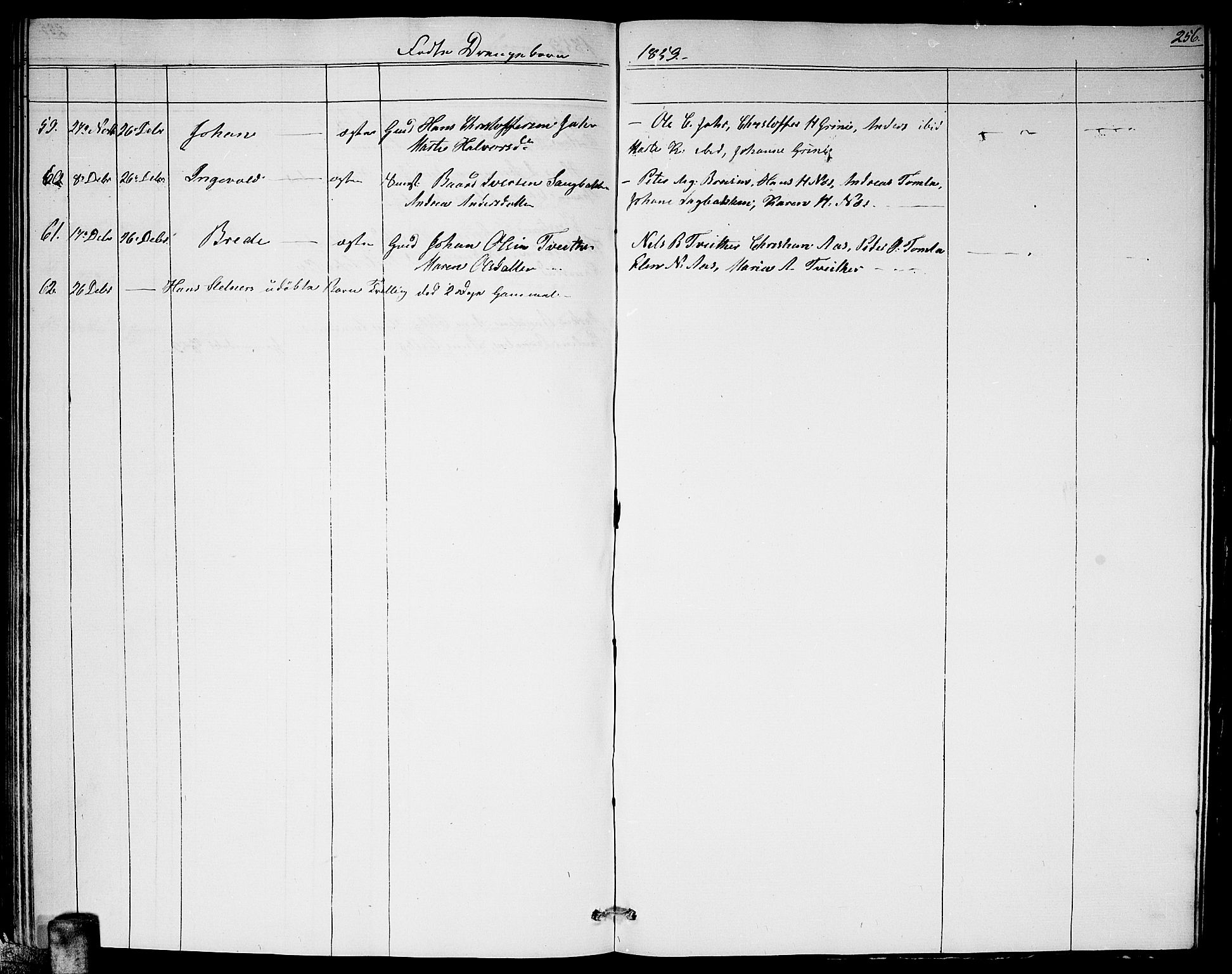 Fet prestekontor Kirkebøker, AV/SAO-A-10370a/G/Ga/L0002: Parish register (copy) no. I 2, 1843-1859, p. 256