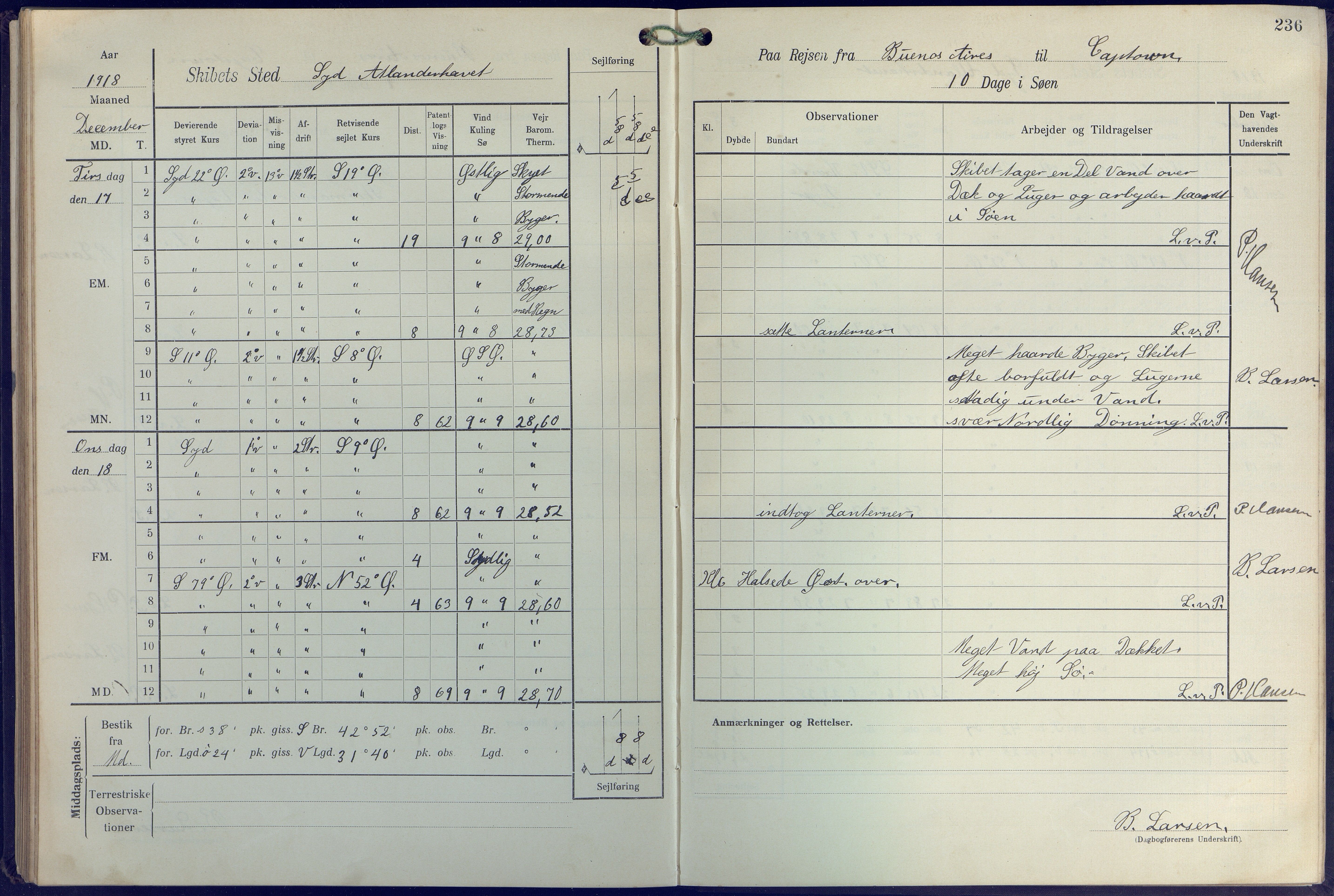 Fartøysarkivet, AAKS/PA-1934/F/L0271: Pehr Ugland (bark), 1917-1919, p. 236