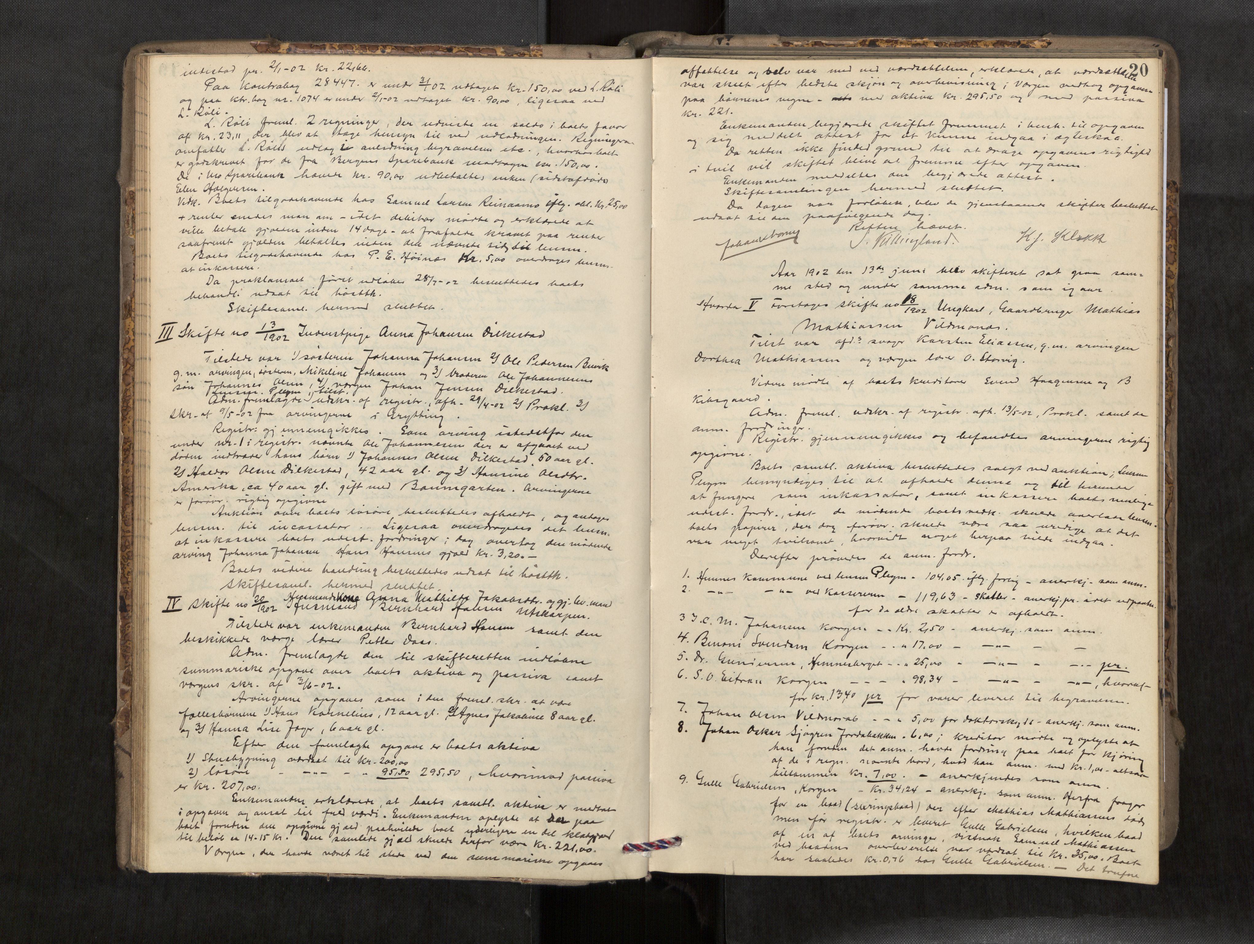 Rana sorenskriveri , AV/SAT-A-1108/1/3/3B/L0007: Skiftebehandlingsprotokoll, 1901-1909, p. 20