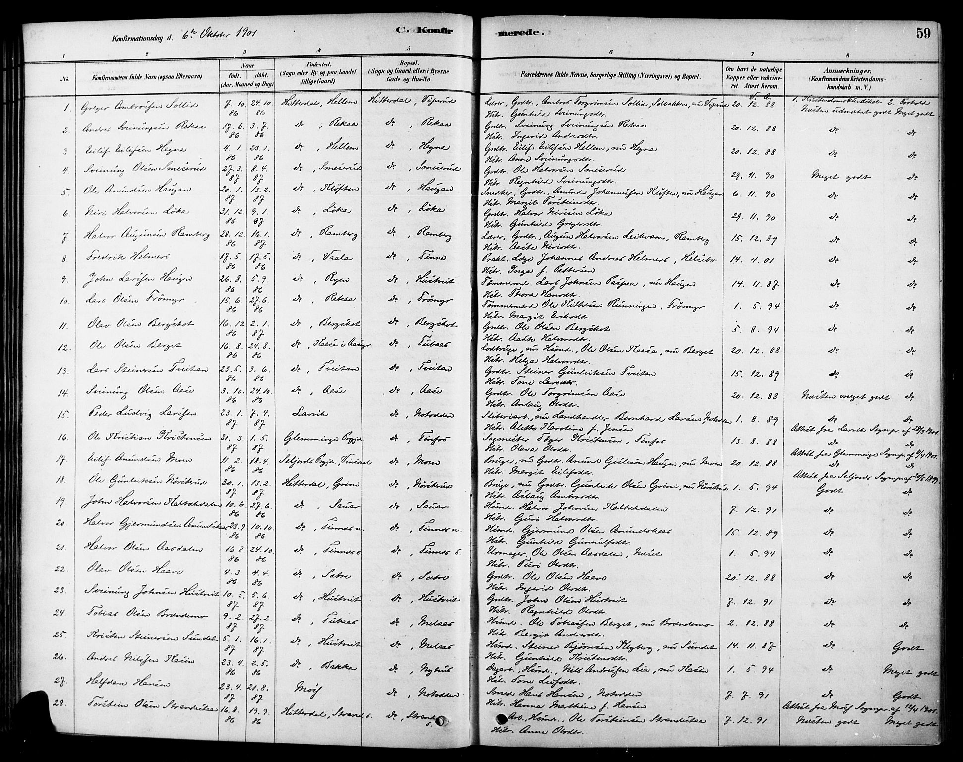 Heddal kirkebøker, SAKO/A-268/F/Fa/L0009: Parish register (official) no. I 9, 1878-1903, p. 59