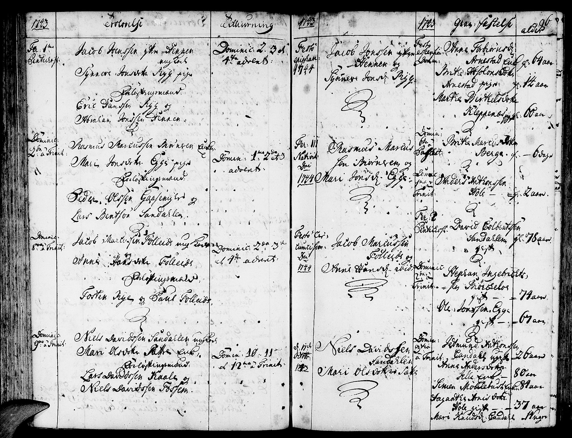 Gloppen sokneprestembete, SAB/A-80101/H/Haa/Haaa/L0003: Parish register (official) no. A 3, 1739-1757, p. 96
