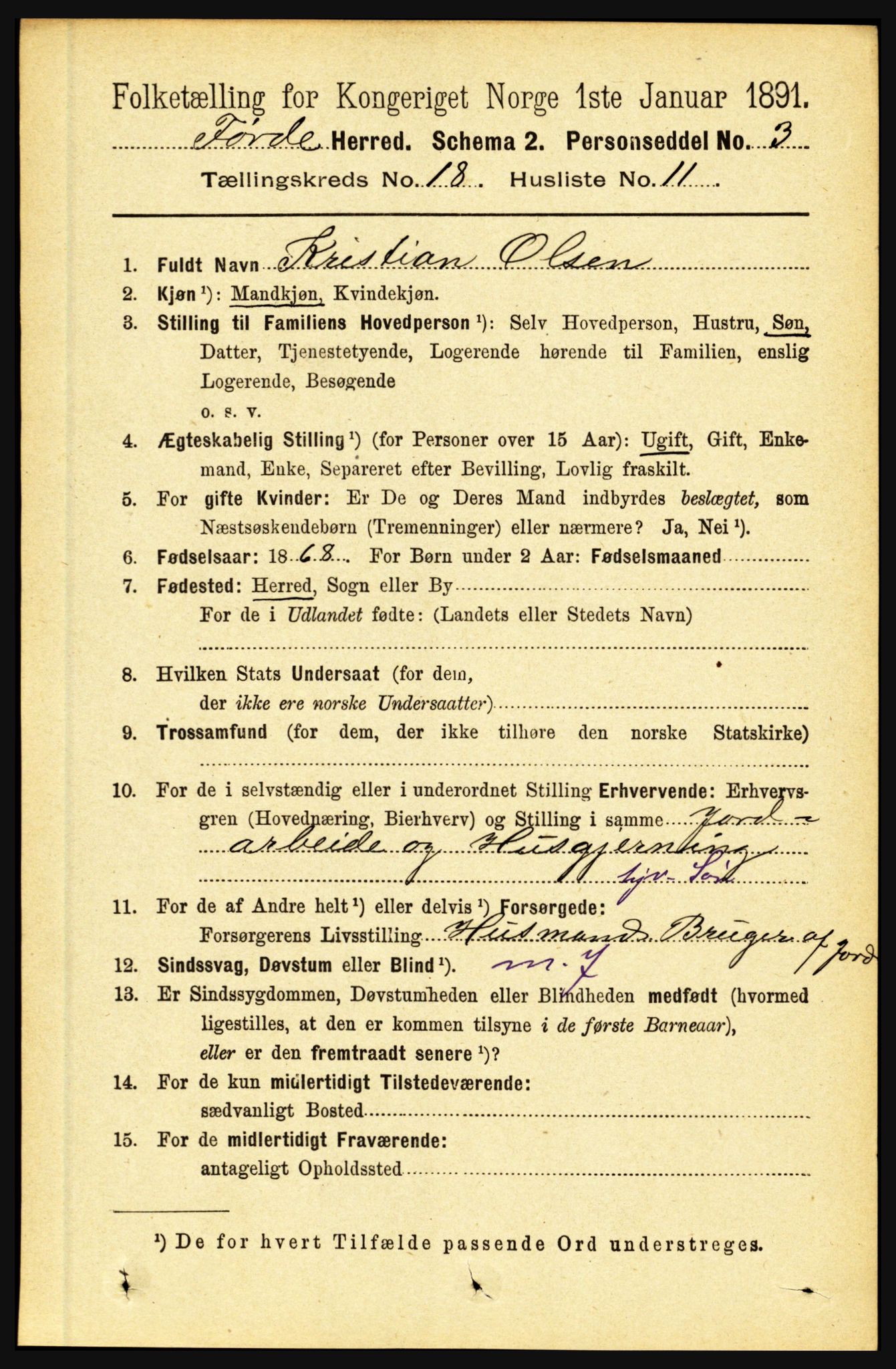 RA, 1891 census for 1432 Førde, 1891, p. 6440