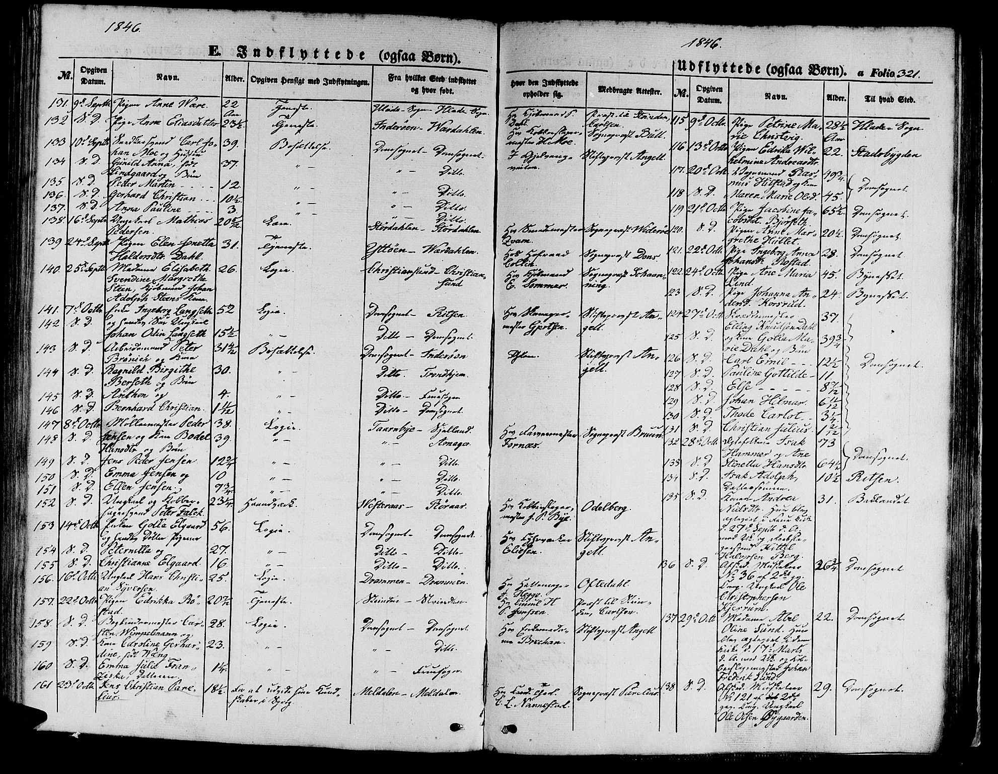Ministerialprotokoller, klokkerbøker og fødselsregistre - Sør-Trøndelag, SAT/A-1456/602/L0137: Parish register (copy) no. 602C05, 1846-1856, p. 321