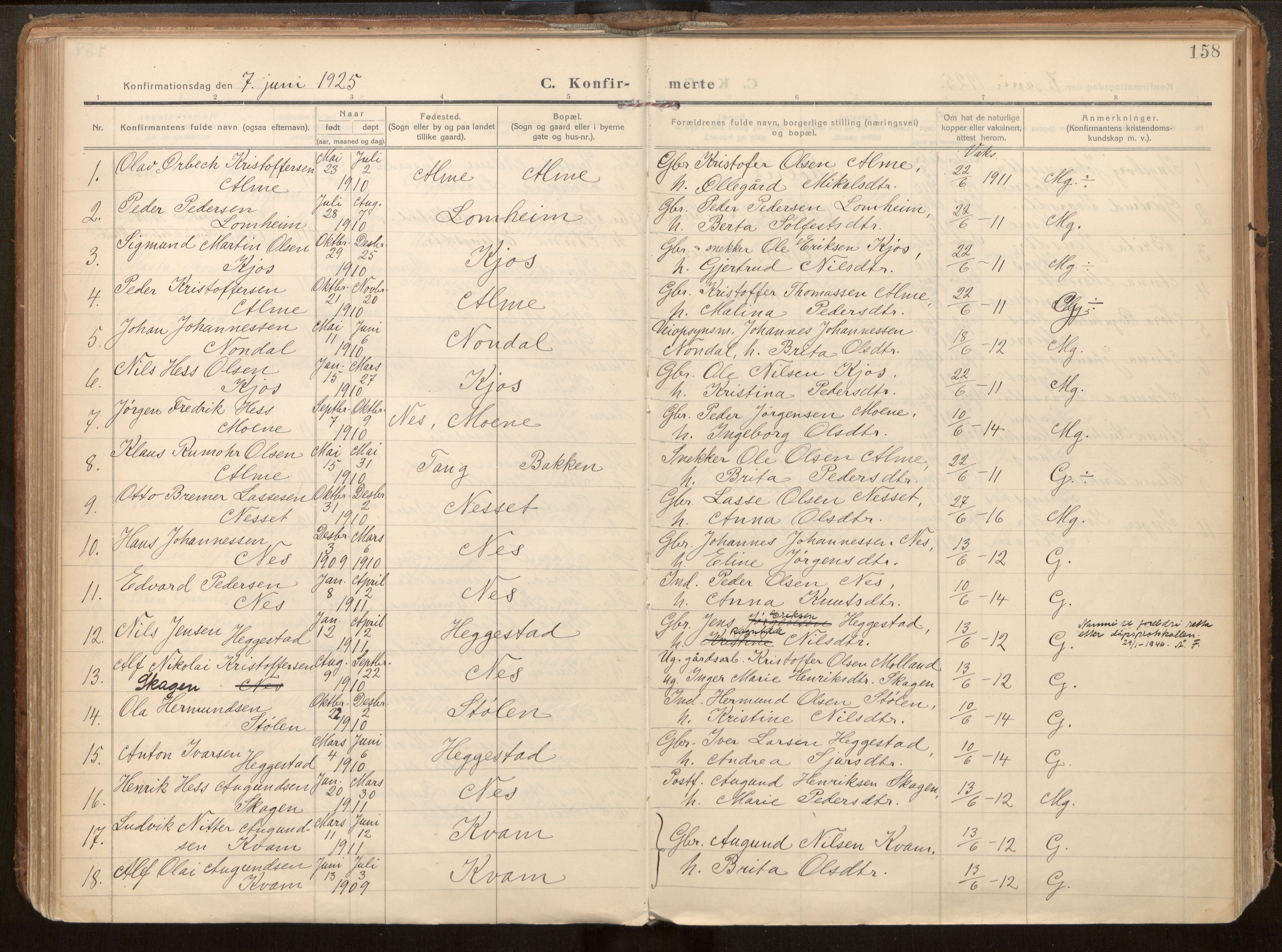 Hafslo sokneprestembete, SAB/A-80301/H/Haa/Haab/L0002: Parish register (official) no. B 2, 1914-1951, p. 158