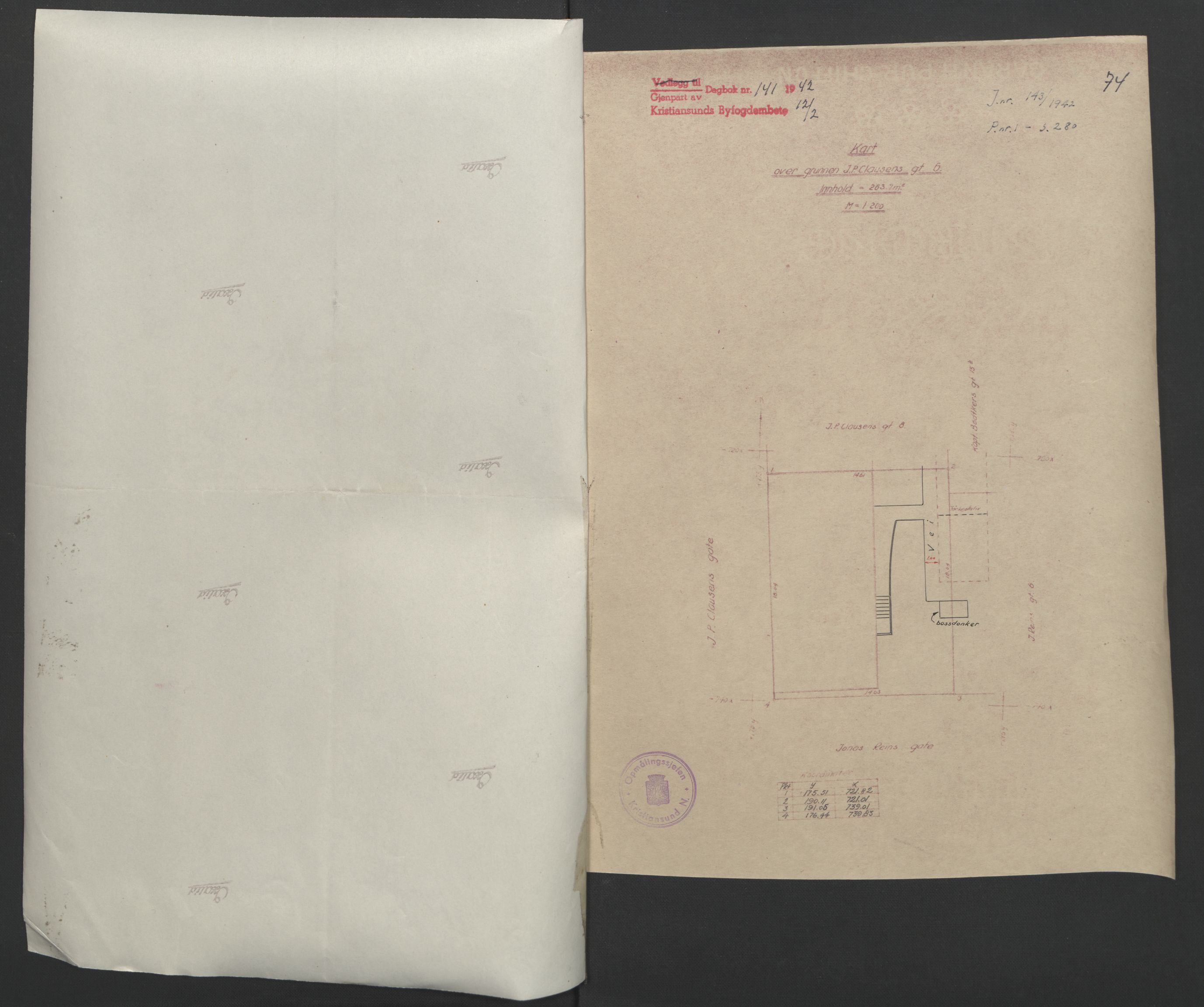 Kristiansund byfogd, AV/SAT-A-4587/A/27: Mortgage book no. 37, 1942-1945, Diary no: : 141/1943