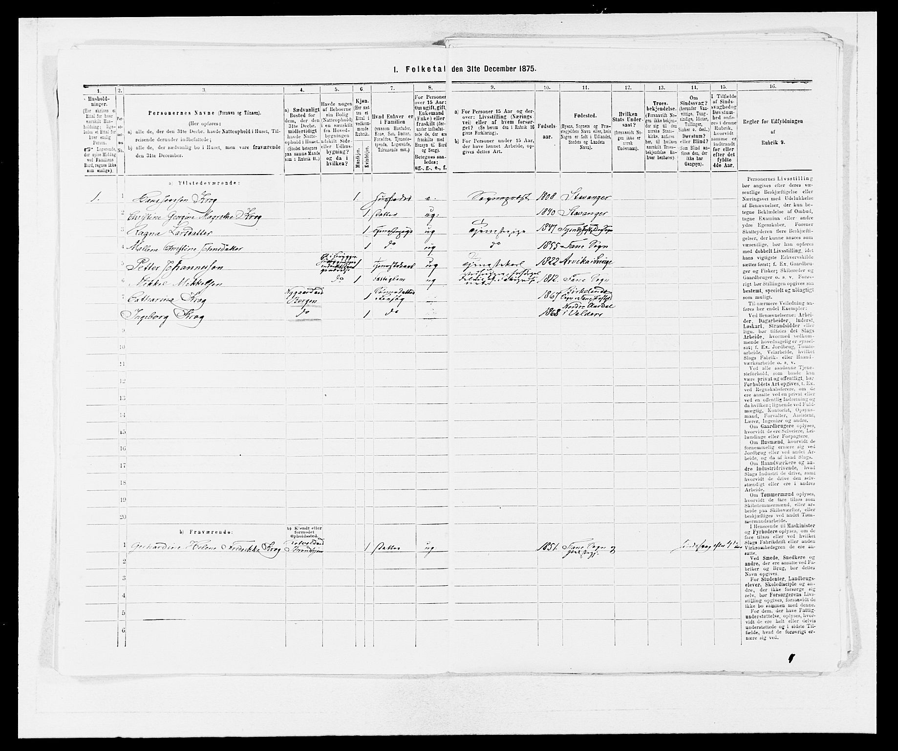 SAB, 1875 census for 1249P Fana, 1875, p. 787