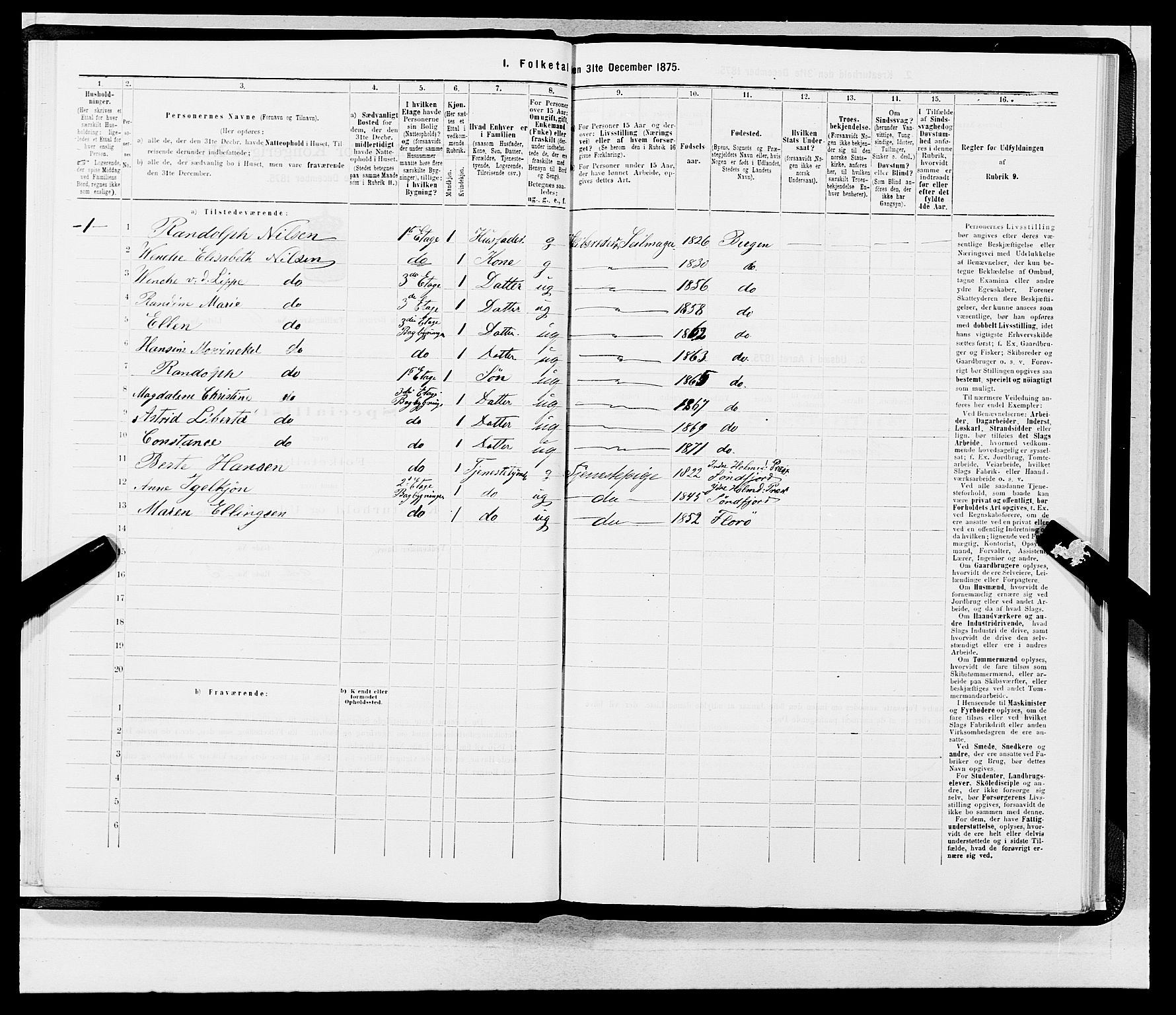 SAB, 1875 census for 1301 Bergen, 1875, p. 423