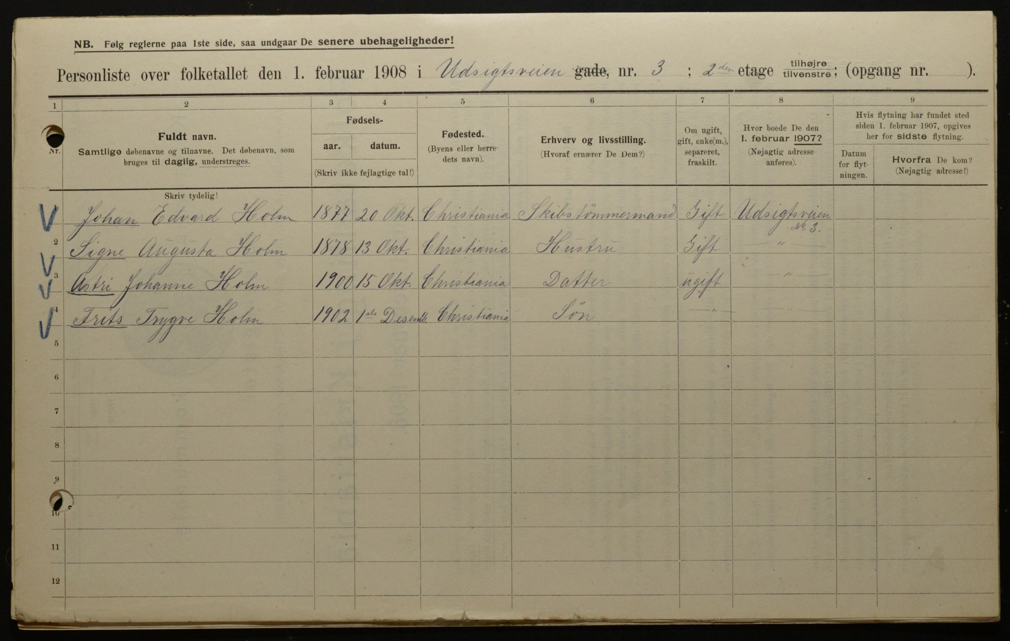 OBA, Municipal Census 1908 for Kristiania, 1908, p. 108944