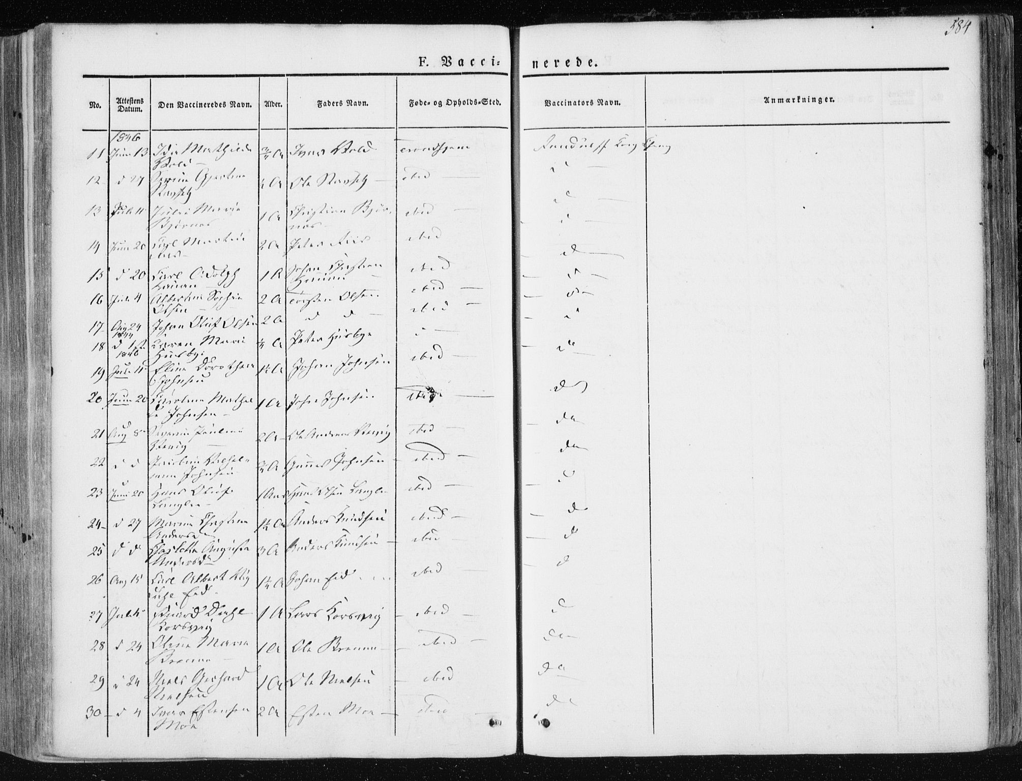 Ministerialprotokoller, klokkerbøker og fødselsregistre - Sør-Trøndelag, AV/SAT-A-1456/601/L0049: Parish register (official) no. 601A17, 1839-1847, p. 584