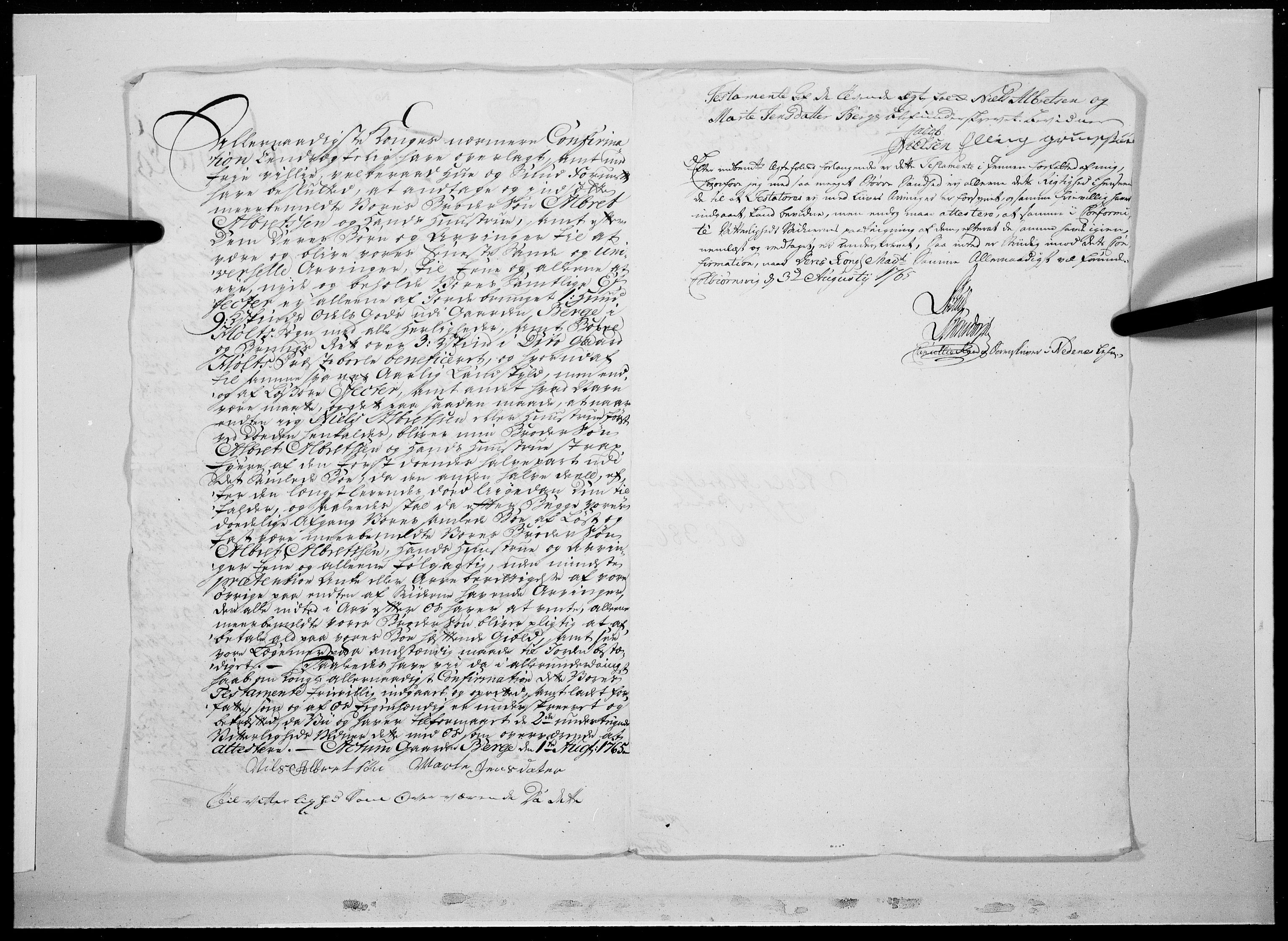 Danske Kanselli 1572-1799, RA/EA-3023/F/Fc/Fcc/Fcca/L0191: Norske innlegg 1572-1799, 1765, p. 172