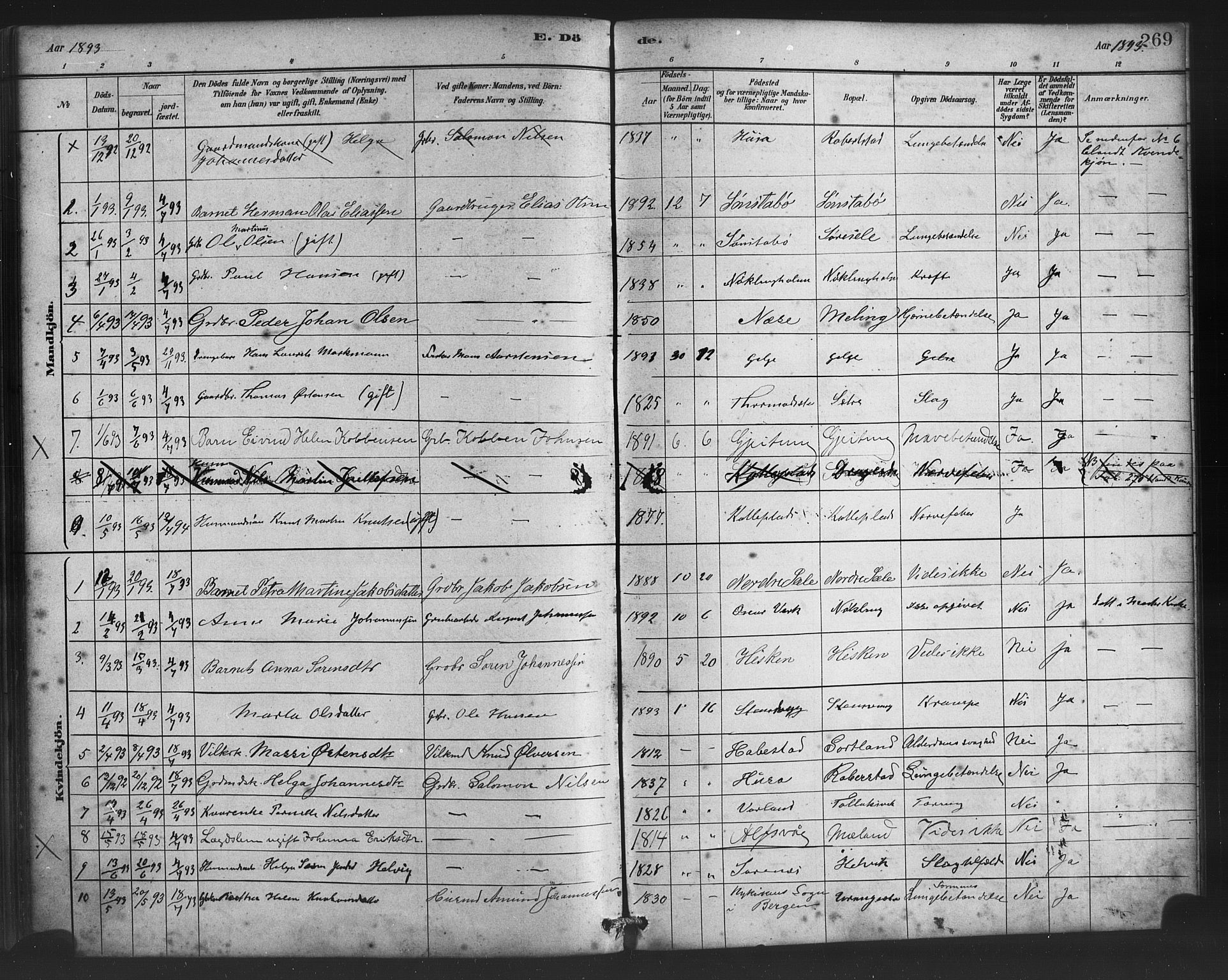 Finnås sokneprestembete, SAB/A-99925/H/Ha/Haa/Haac/L0001: Parish register (official) no. C 1, 1881-1894, p. 269