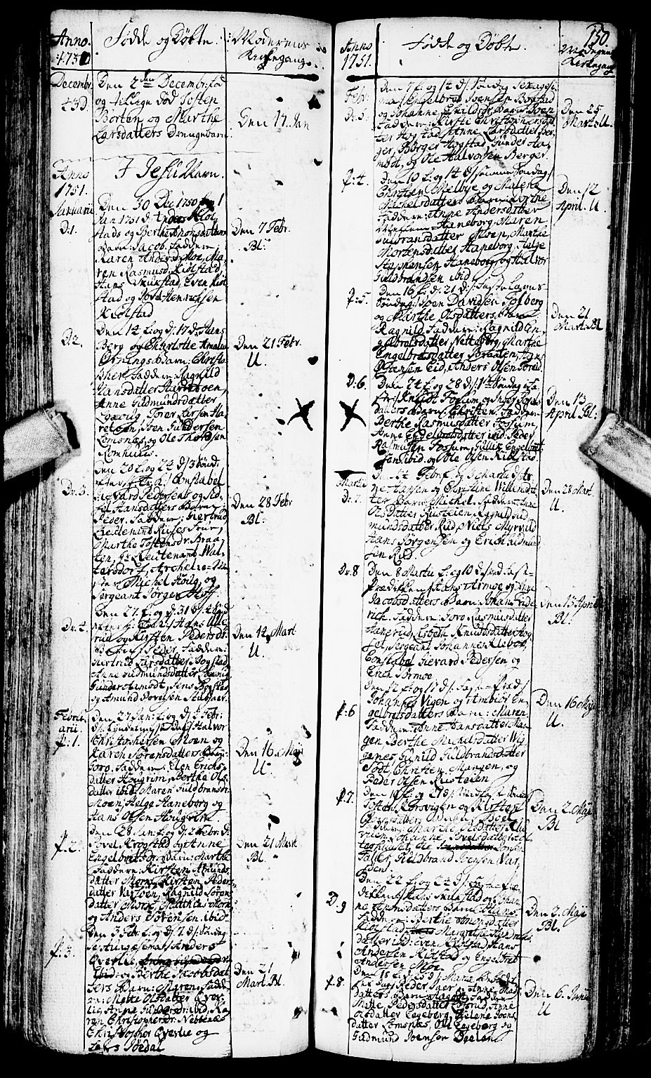 Aurskog prestekontor Kirkebøker, SAO/A-10304a/F/Fa/L0002: Parish register (official) no. I 2, 1735-1766, p. 150