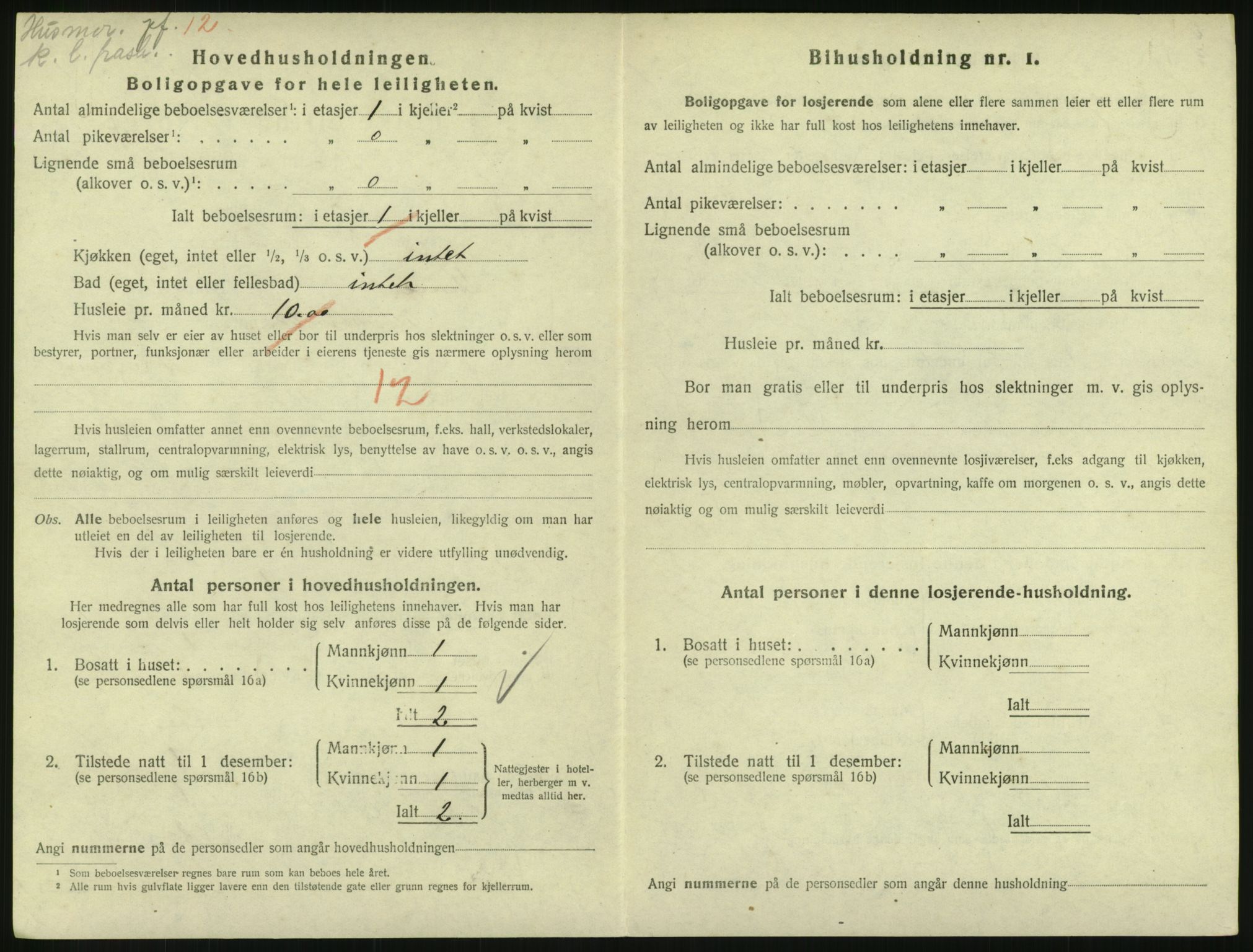 SAH, 1920 census for Lillehammer, 1920, p. 1427