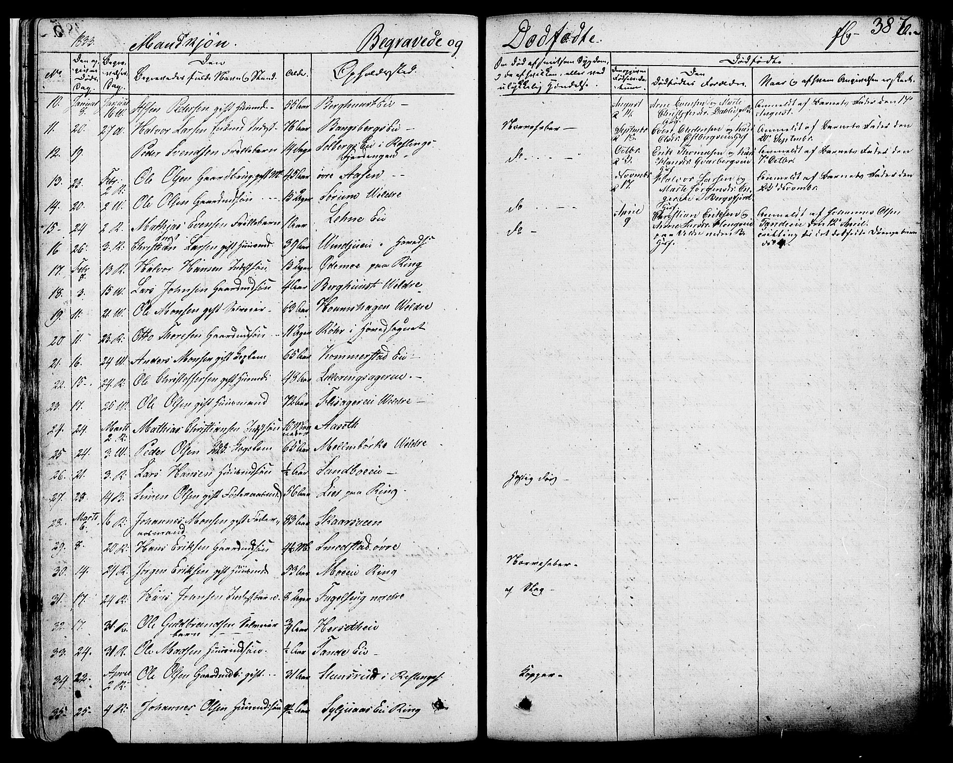 Ringsaker prestekontor, SAH/PREST-014/K/Ka/L0007: Parish register (official) no. 7B, 1826-1837, p. 386