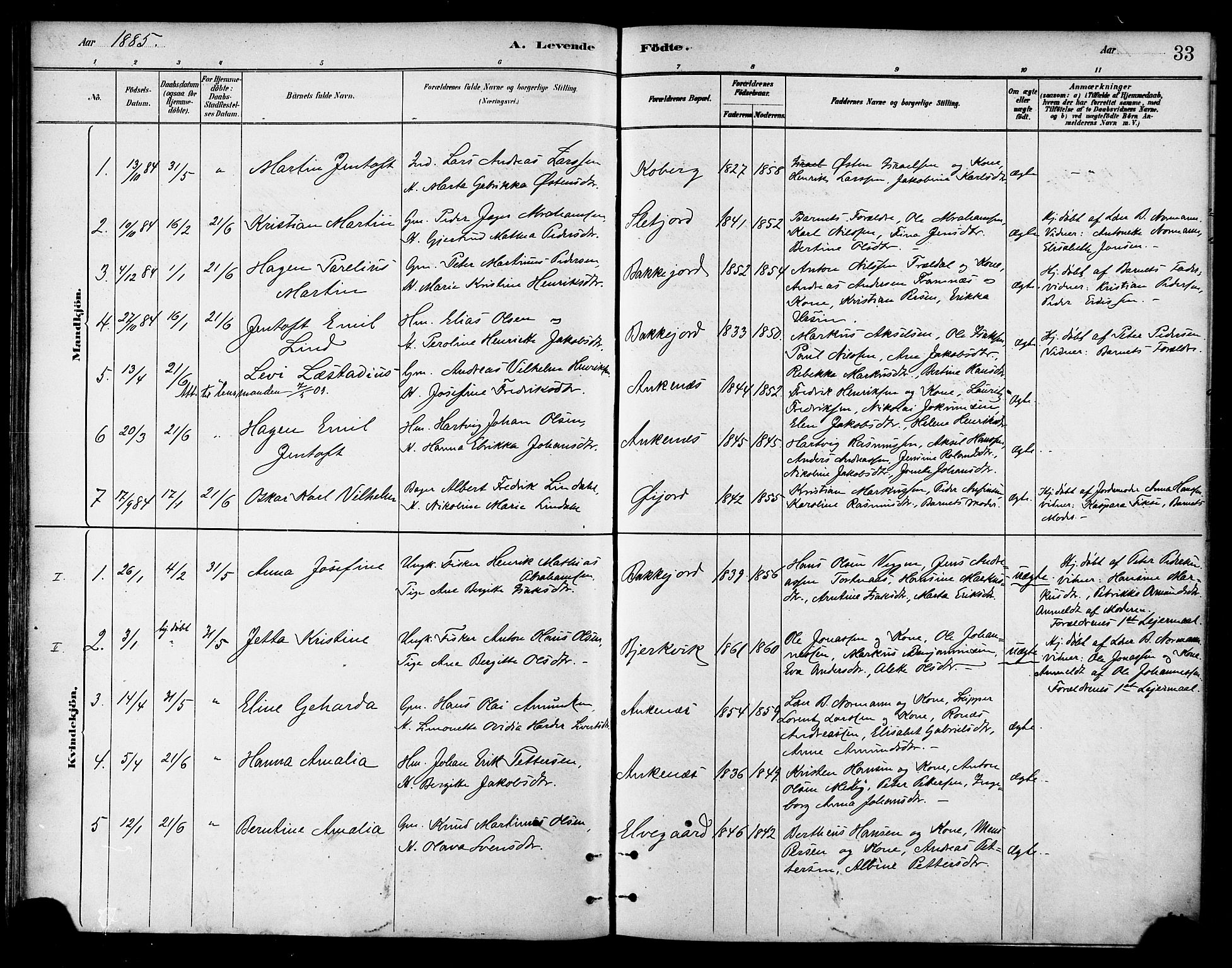 Ministerialprotokoller, klokkerbøker og fødselsregistre - Nordland, SAT/A-1459/866/L0938: Parish register (official) no. 866A01, 1879-1893, p. 33