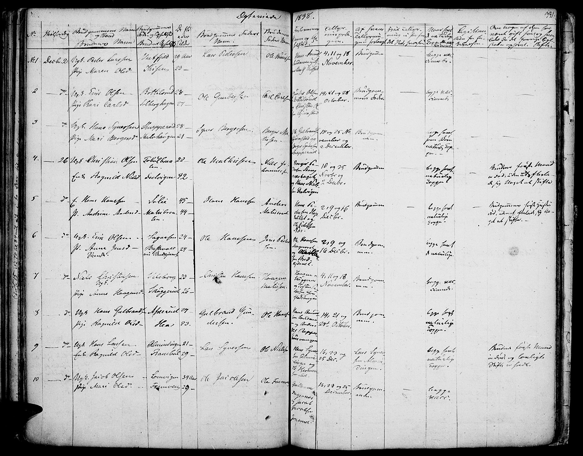 Vinger prestekontor, SAH/PREST-024/H/Ha/Haa/L0007: Parish register (official) no. 7, 1826-1839, p. 331