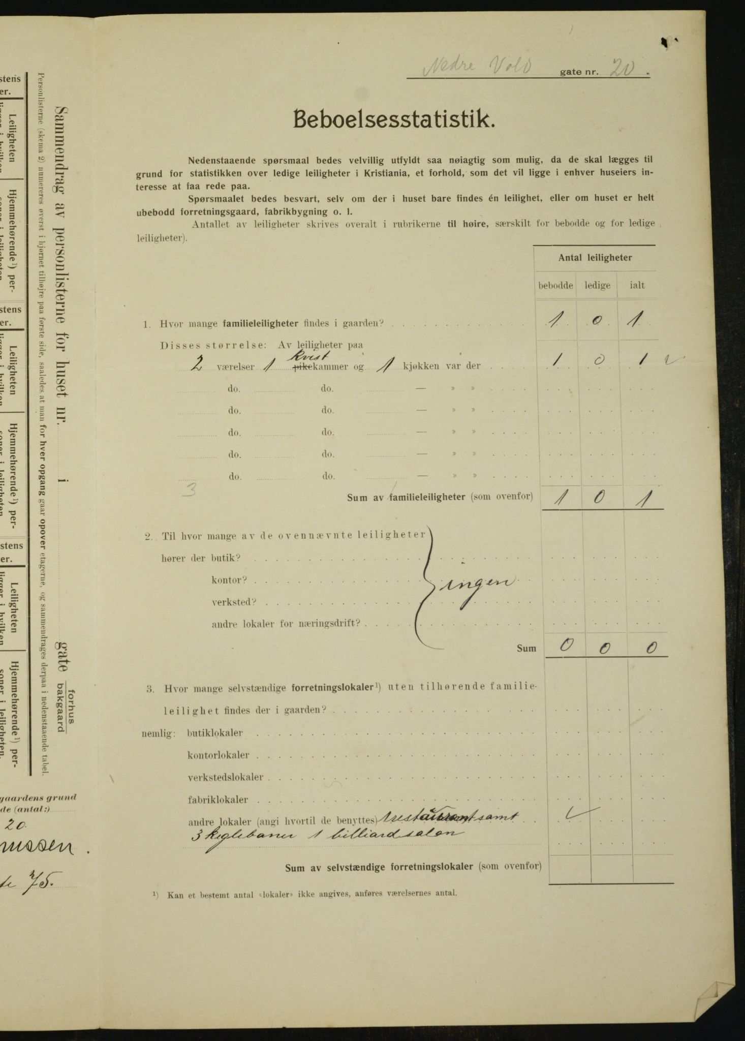 OBA, Municipal Census 1910 for Kristiania, 1910, p. 67322