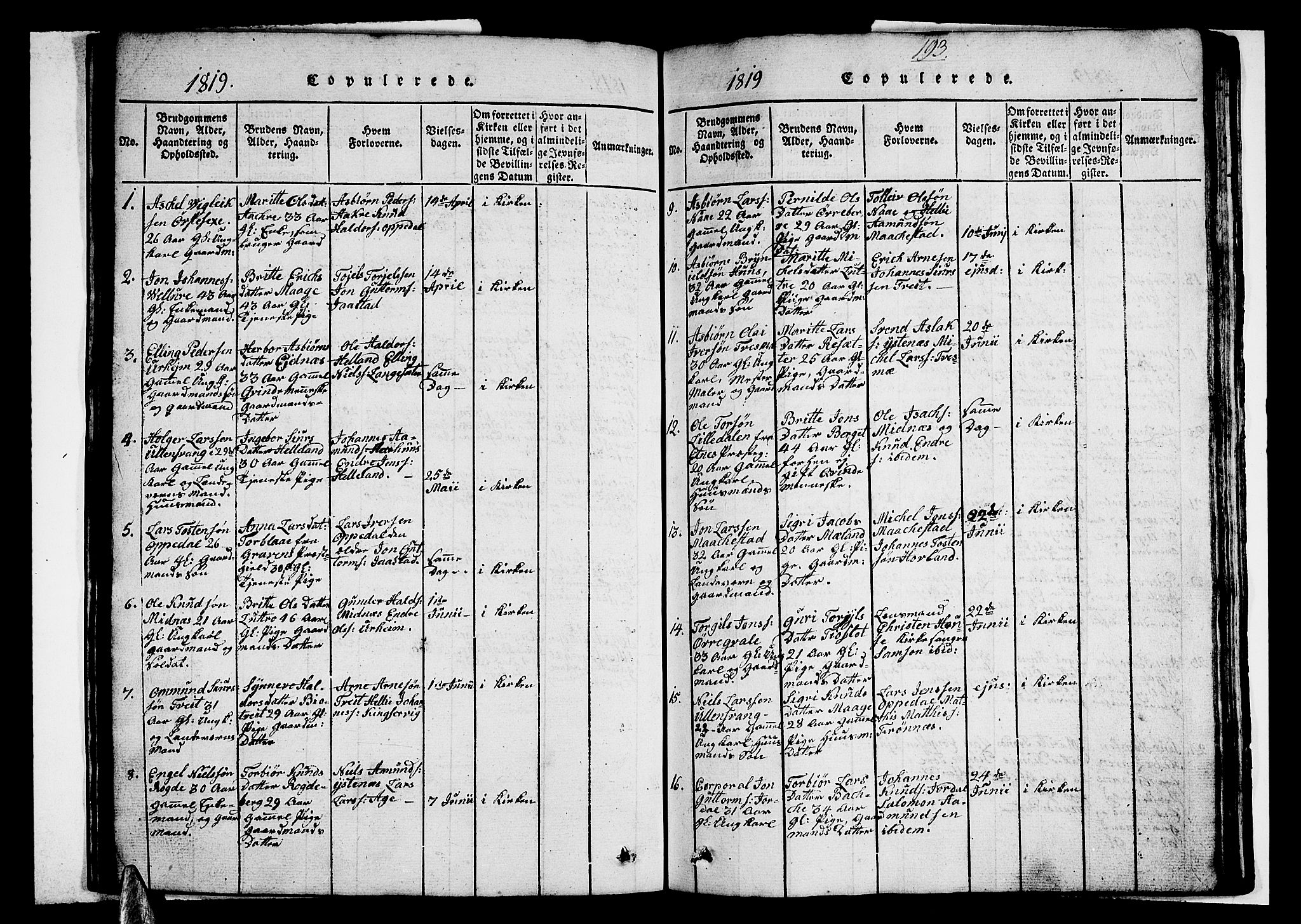 Ullensvang sokneprestembete, AV/SAB-A-78701/H/Hab: Parish register (copy) no. A 3, 1817-1825, p. 193