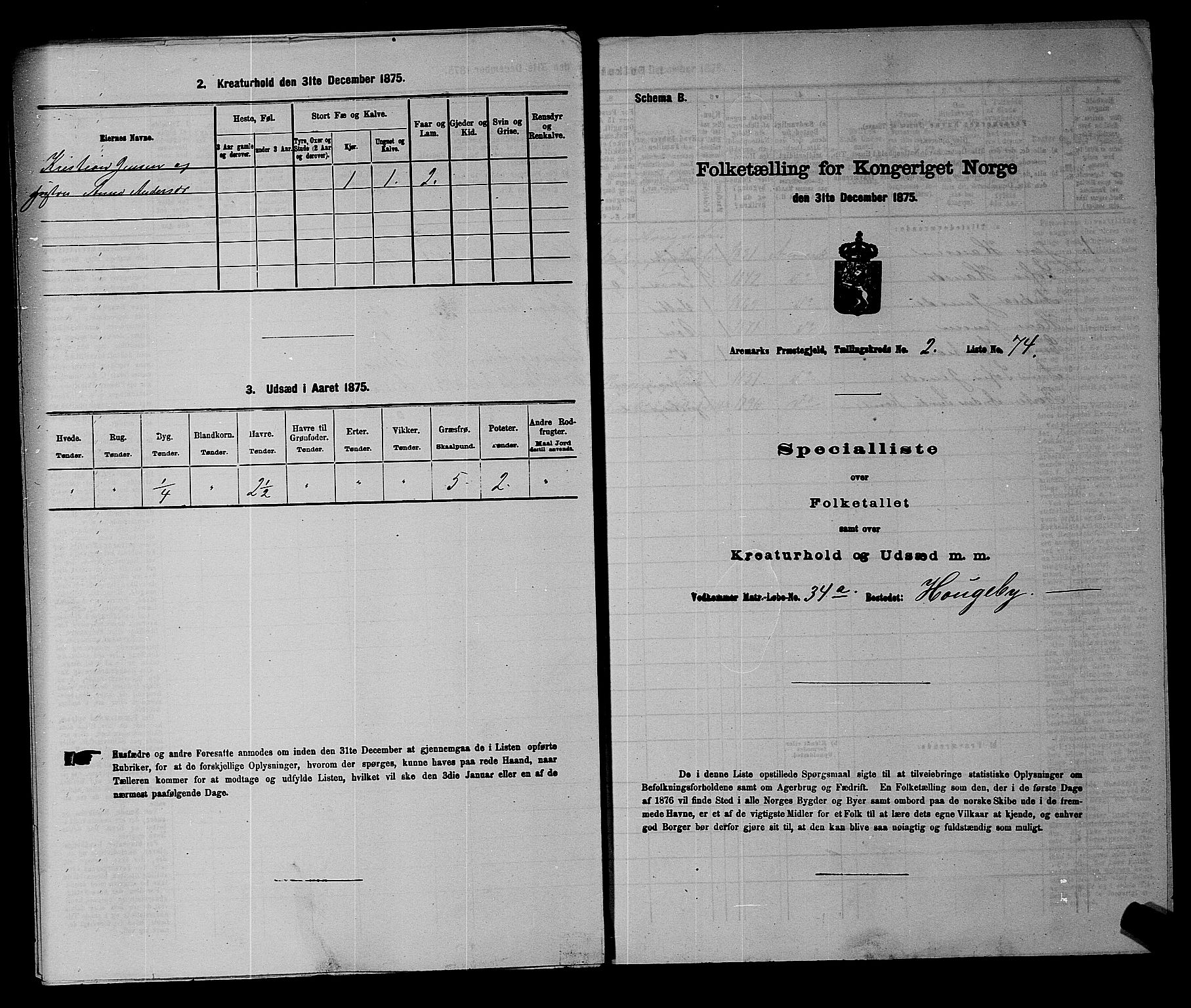 RA, 1875 census for 0118P Aremark, 1875, p. 379