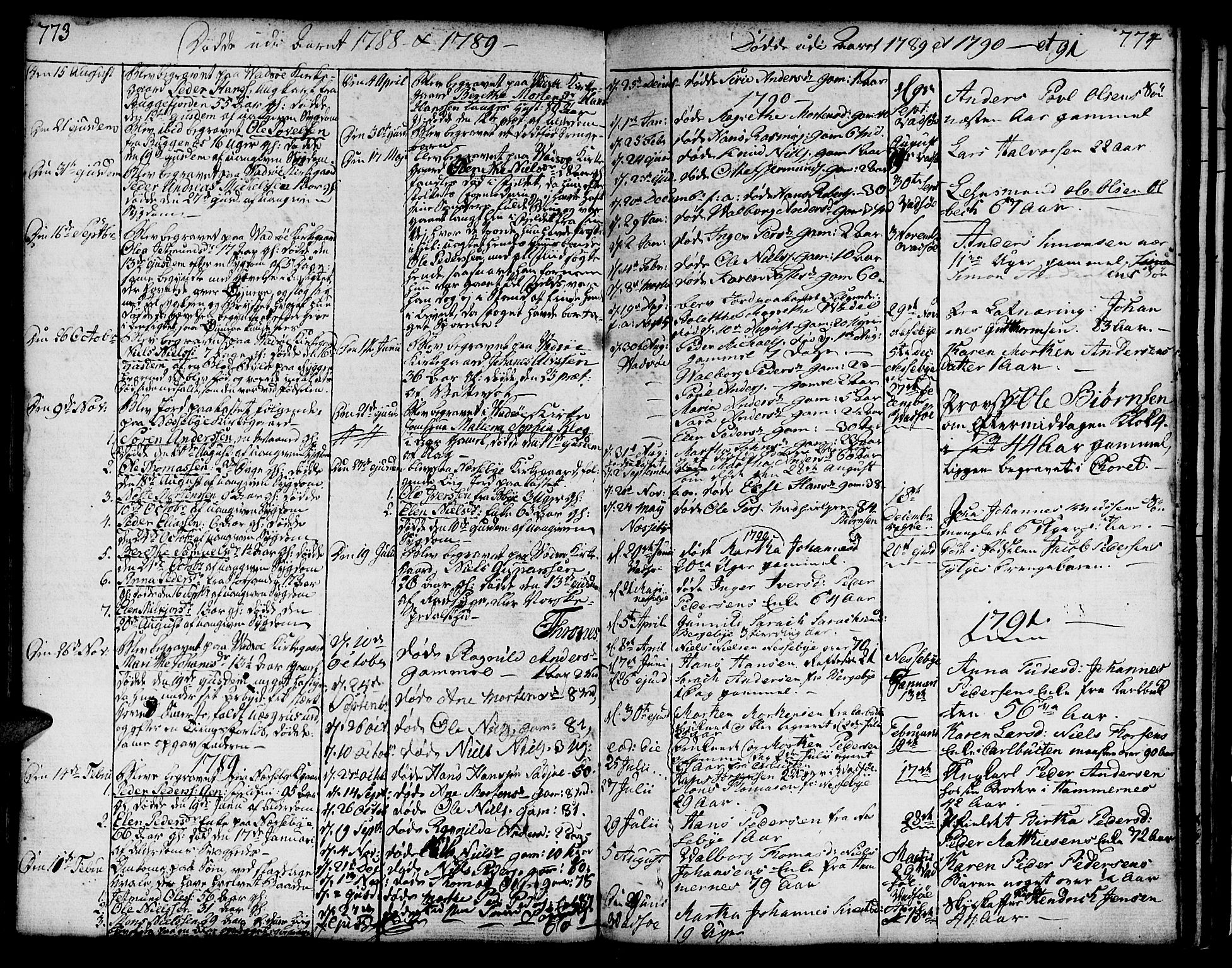 Vadsø sokneprestkontor, SATØ/S-1325/H/Ha/L0002kirke: Parish register (official) no. 2, 1764-1821, p. 773-774