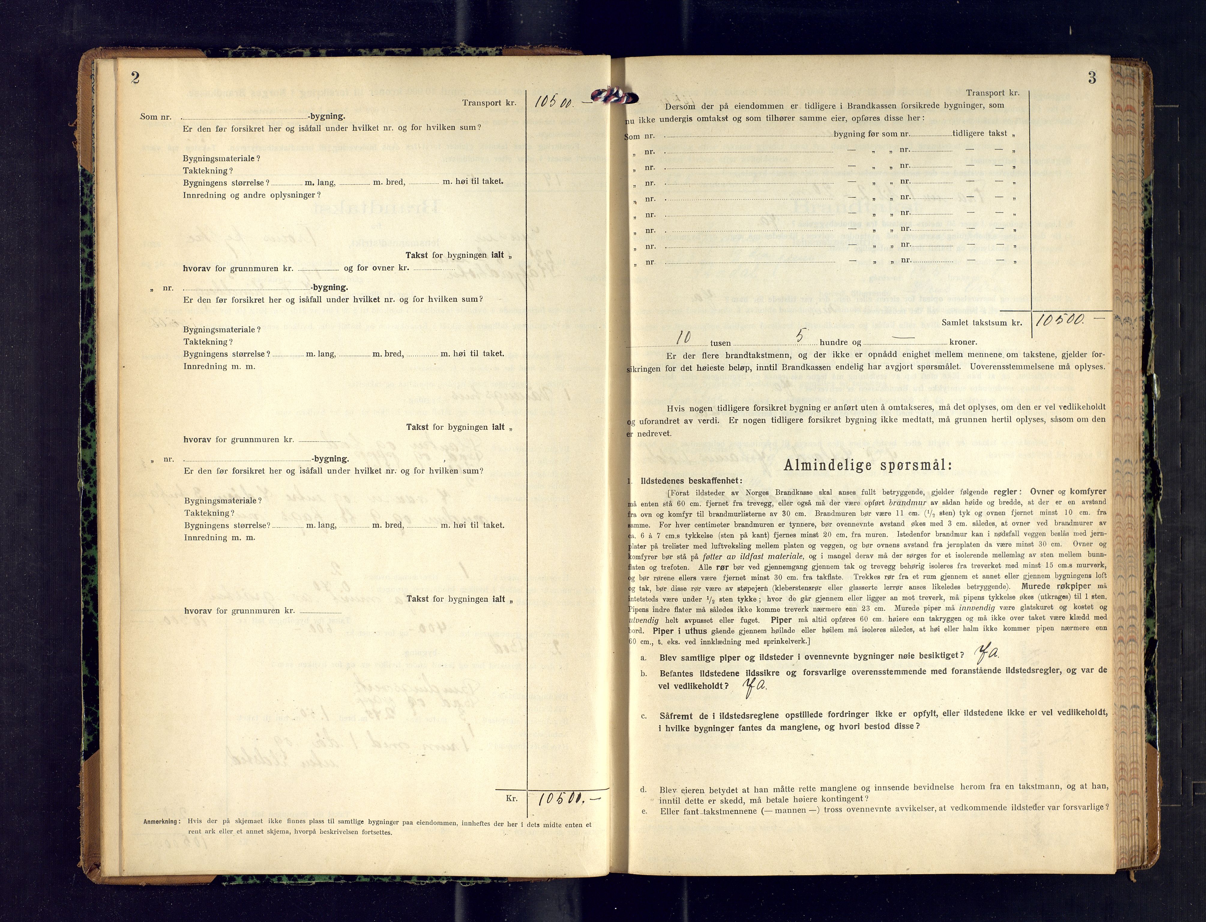 Lyngen lensmannskontor, SATØ/SATO-99/F/Fm/Fmb/L0124: Branntakstprotokoller, 1923-1924, p. 2-3