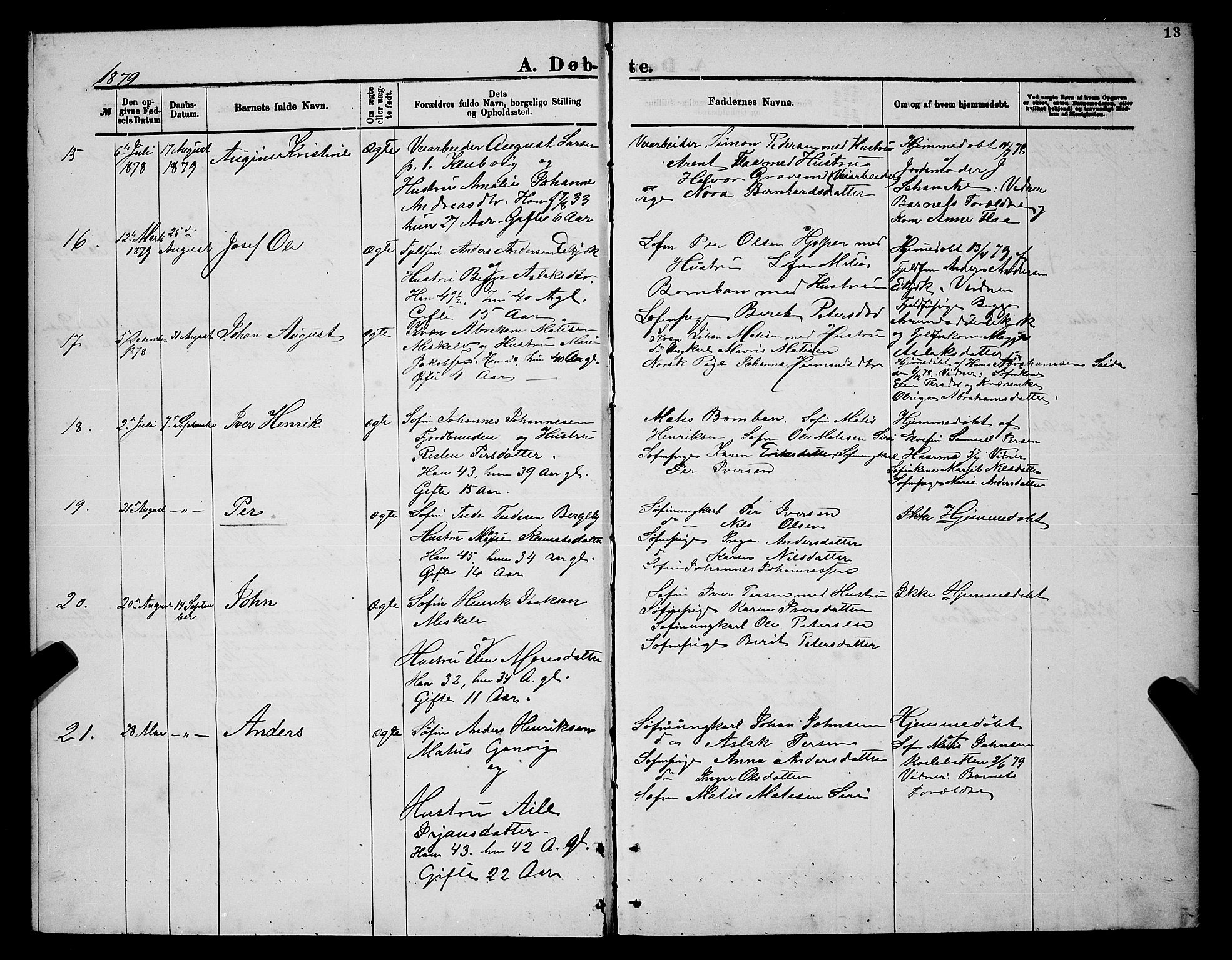 Nesseby sokneprestkontor, AV/SATØ-S-1330/H/Hb/L0004klokker: Parish register (copy) no. 4, 1877-1884, p. 13