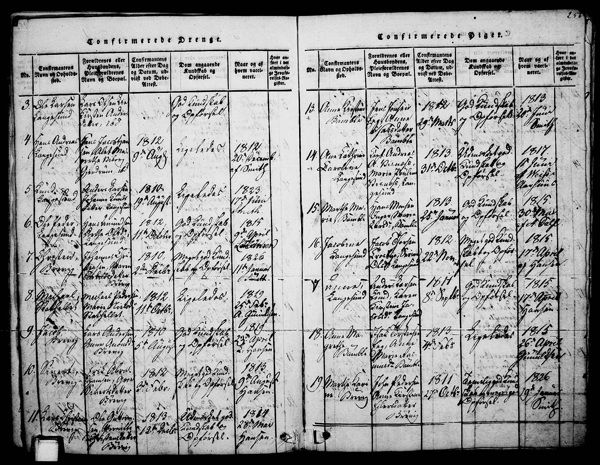 Brevik kirkebøker, SAKO/A-255/F/Fa/L0004: Parish register (official) no. 4, 1814-1846, p. 256