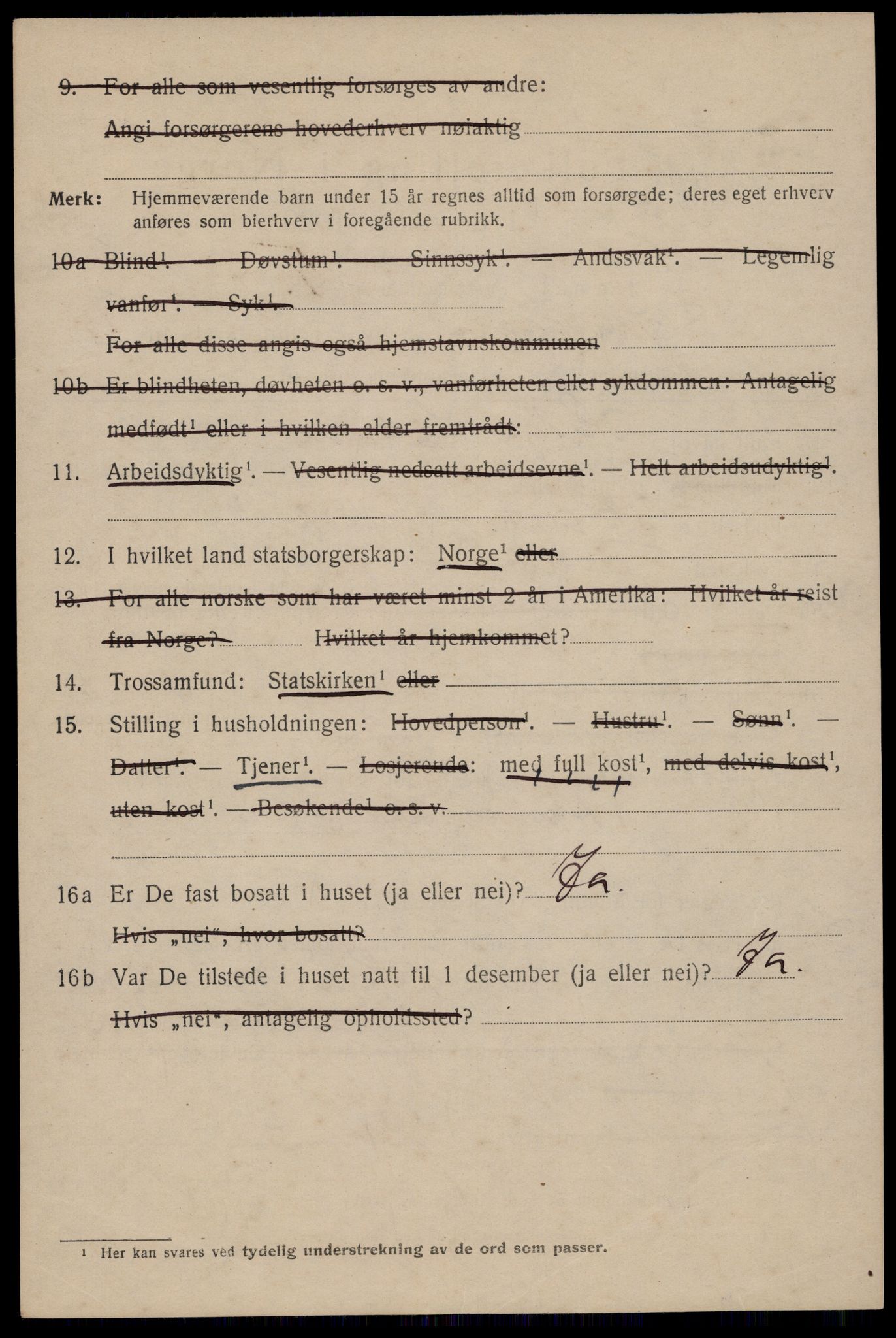 SAST, 1920 census for Stavanger, 1920, p. 94001